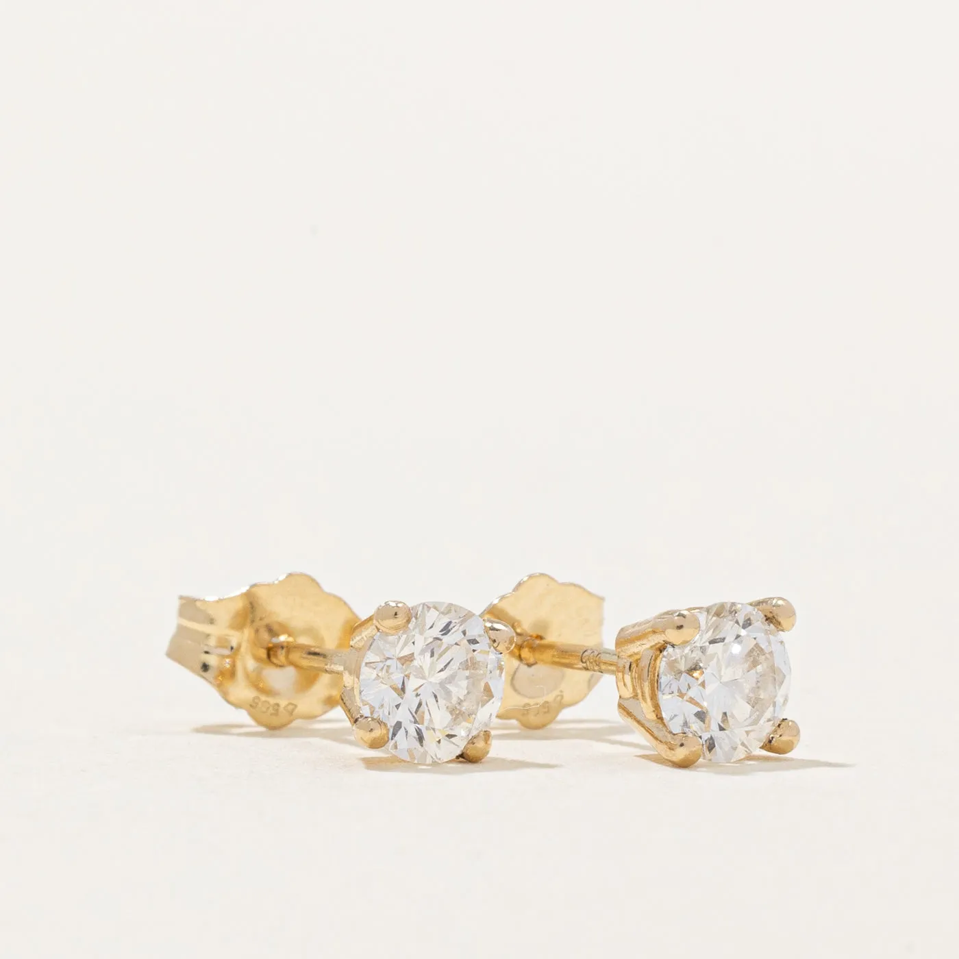 100 Ways Jewelry 100 Ways' 14k Diamond Stud Earrings | 0.75ctw SI2 E |
