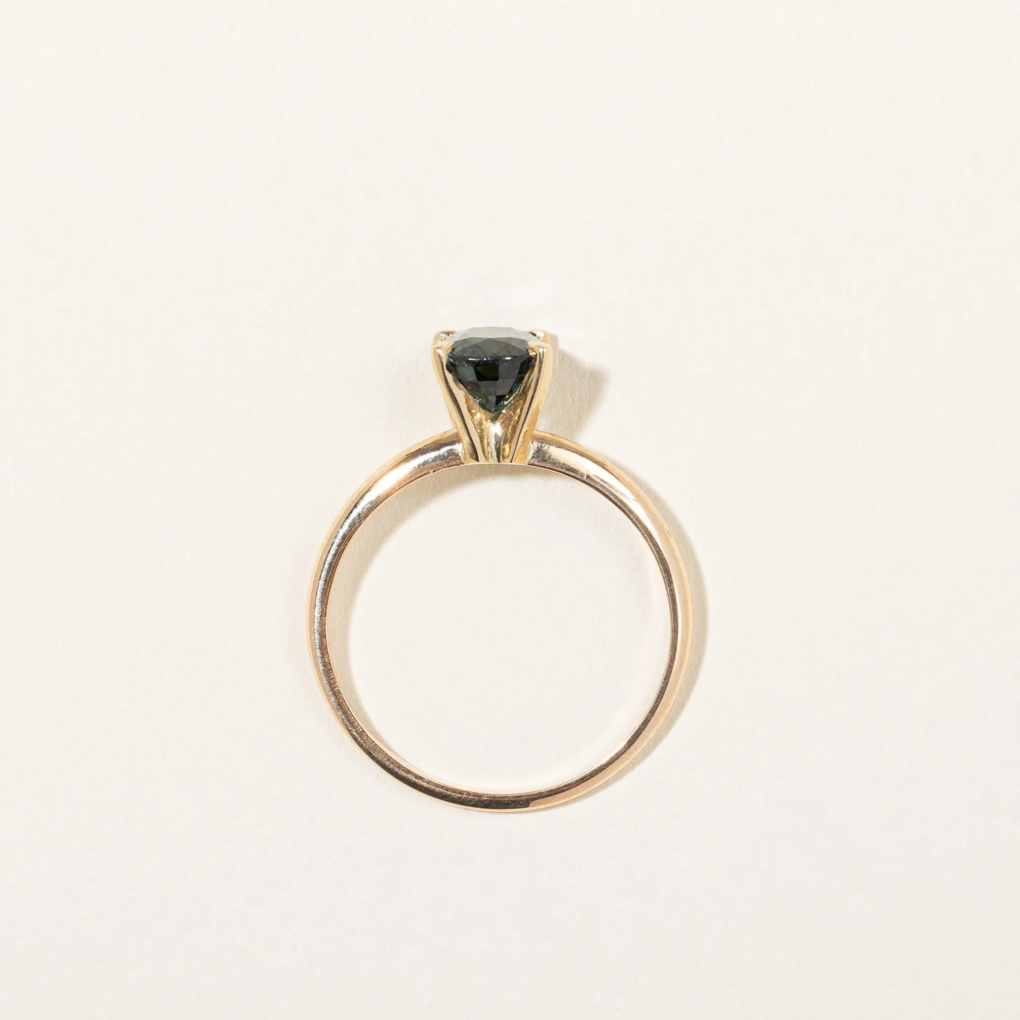 100 Ways Jewelry 100 Ways' 14k Gold Teal Sapphire Ring | 1.60 | SZ 6.75