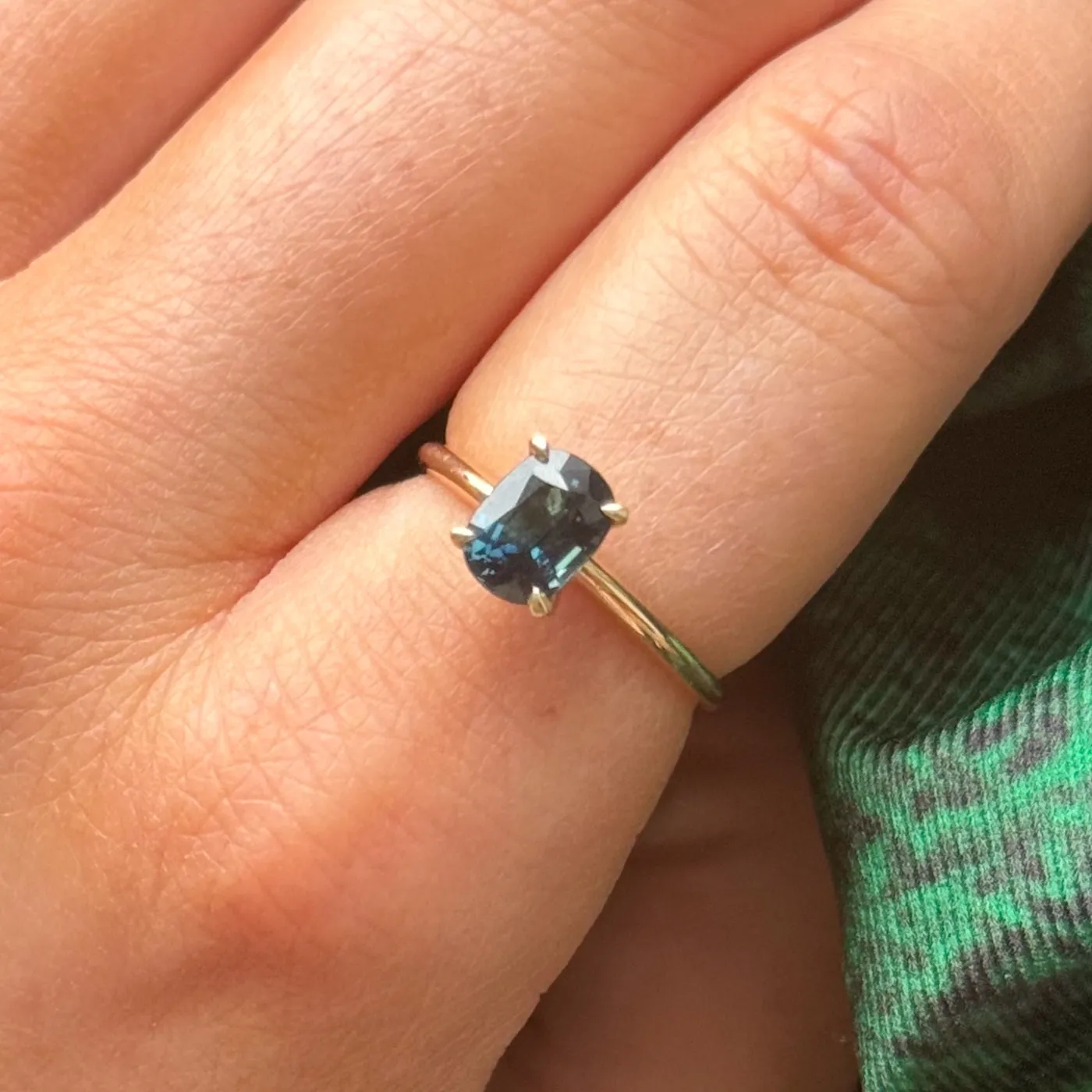 100 Ways Jewelry 100 Ways' 14k Gold Teal Sapphire Ring | 1.60 | SZ 6.75
