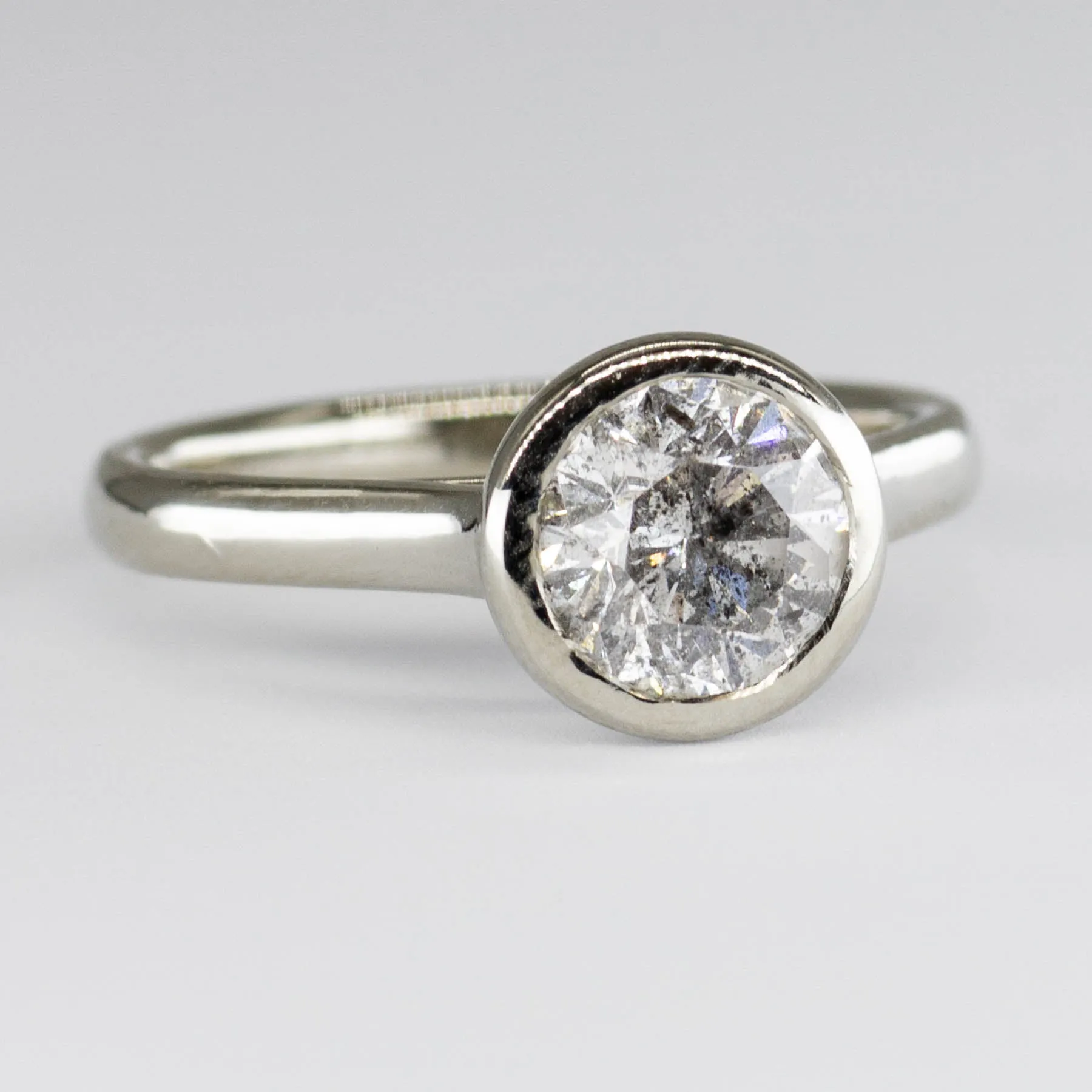 100 Ways Jewelry 100 Ways' 14k White Gold Bezel Set Solitaire Ring | 1.44ct | SZ 7