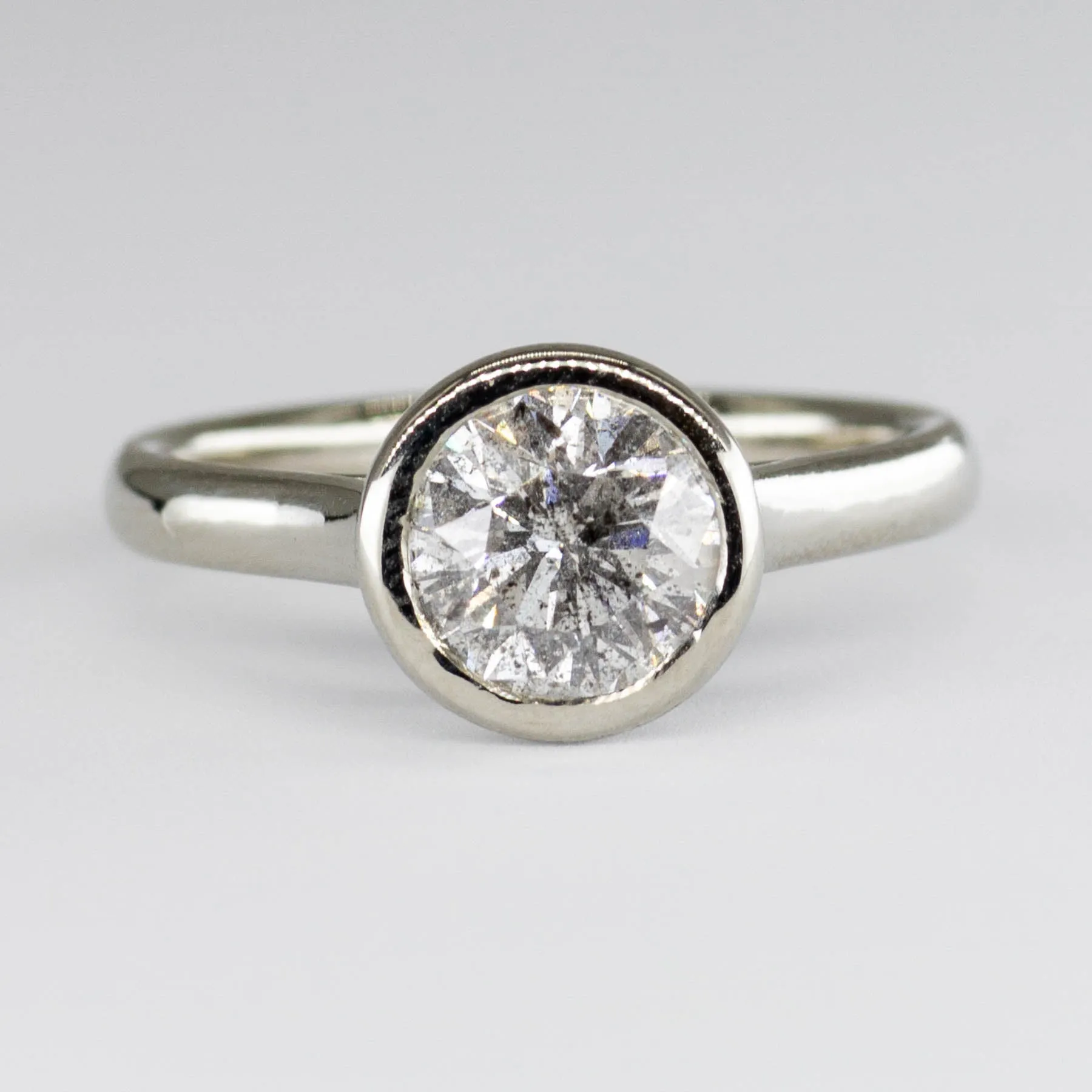 100 Ways Jewelry 100 Ways' 14k White Gold Bezel Set Solitaire Ring | 1.44ct | SZ 7