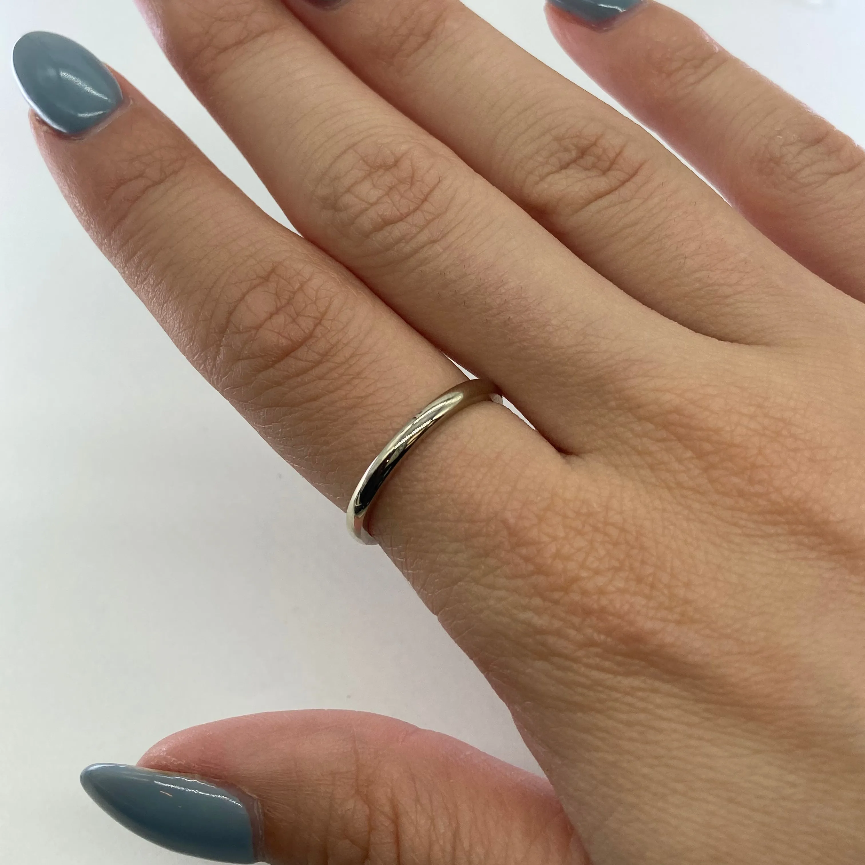 100 Ways Jewelry '100 Ways' 14k White Gold Dainty Band | 2mm