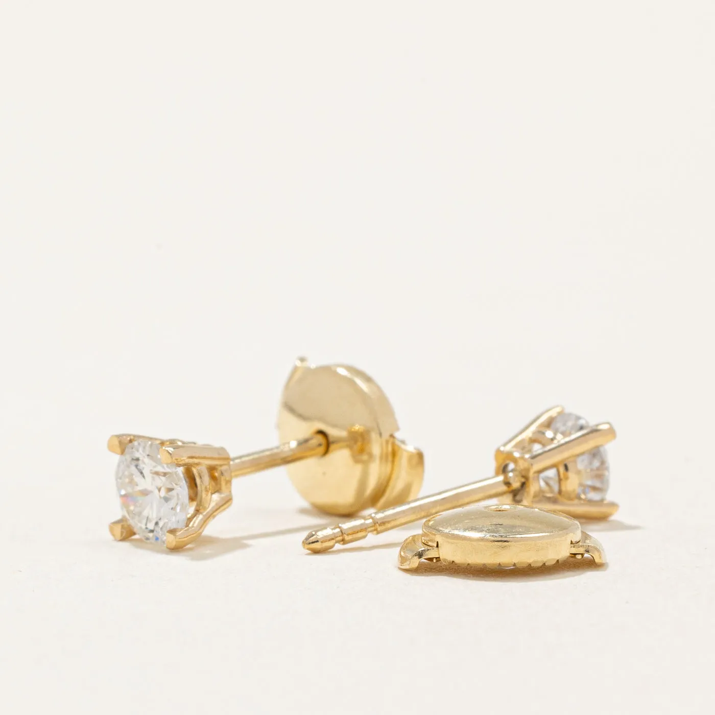 100 Ways Jewelry 100 Ways' 18k Diamond Stud Earrings With Guardian Backs and Eagle Claws | 0.51ctw |