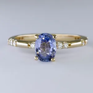 100 Ways Jewelry '100 Ways' Accented Oval Ceylon Sapphire Ring | 1.18ct | SZ 7 |