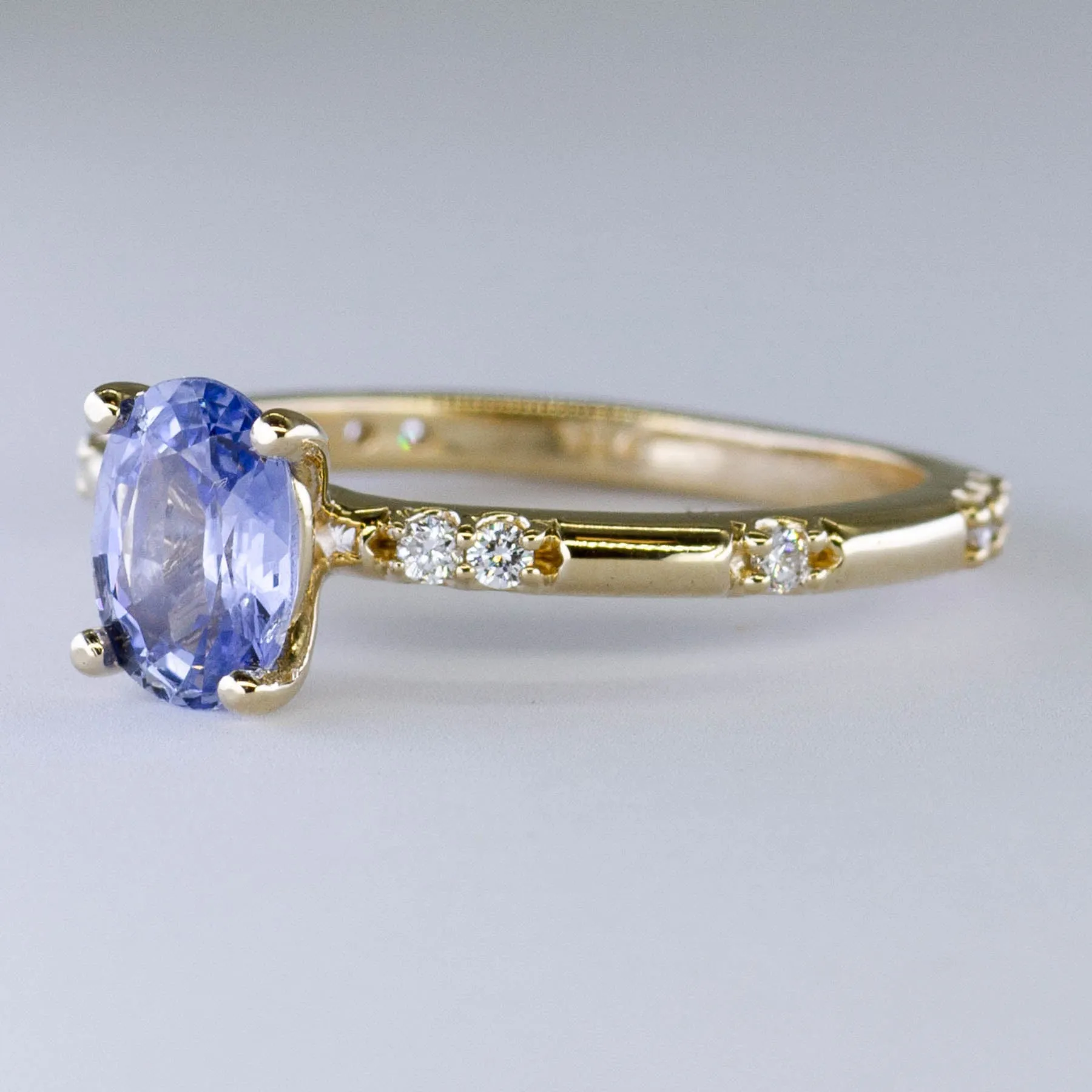 100 Ways Jewelry '100 Ways' Accented Oval Ceylon Sapphire Ring | 1.18ct | SZ 7 |