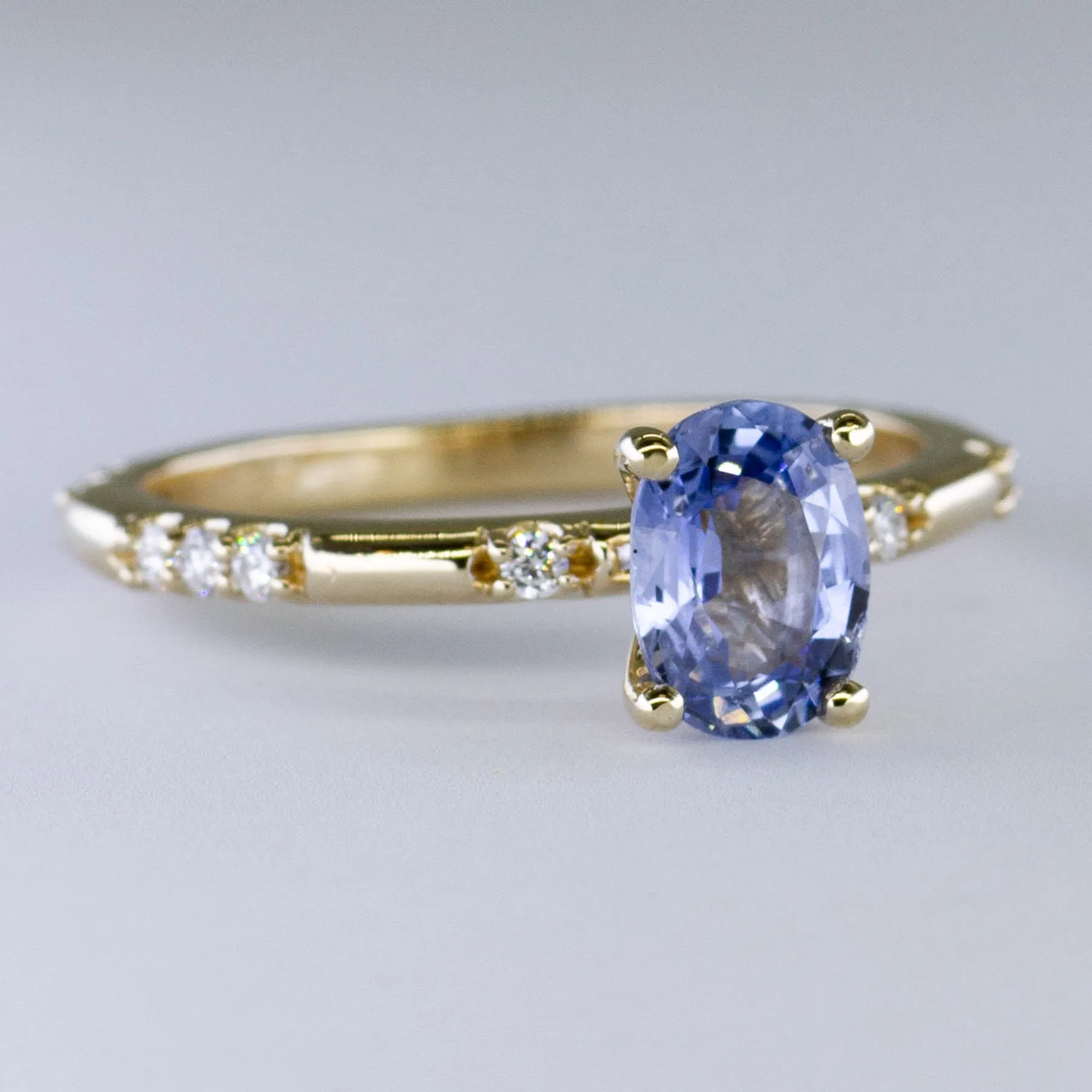 100 Ways Jewelry '100 Ways' Accented Oval Ceylon Sapphire Ring | 1.18ct | SZ 7 |