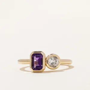 100 Ways Jewelry '100 Ways' Amethyst & Diamond Ring | 0.55ct, 0.21ct | SZ 7 |