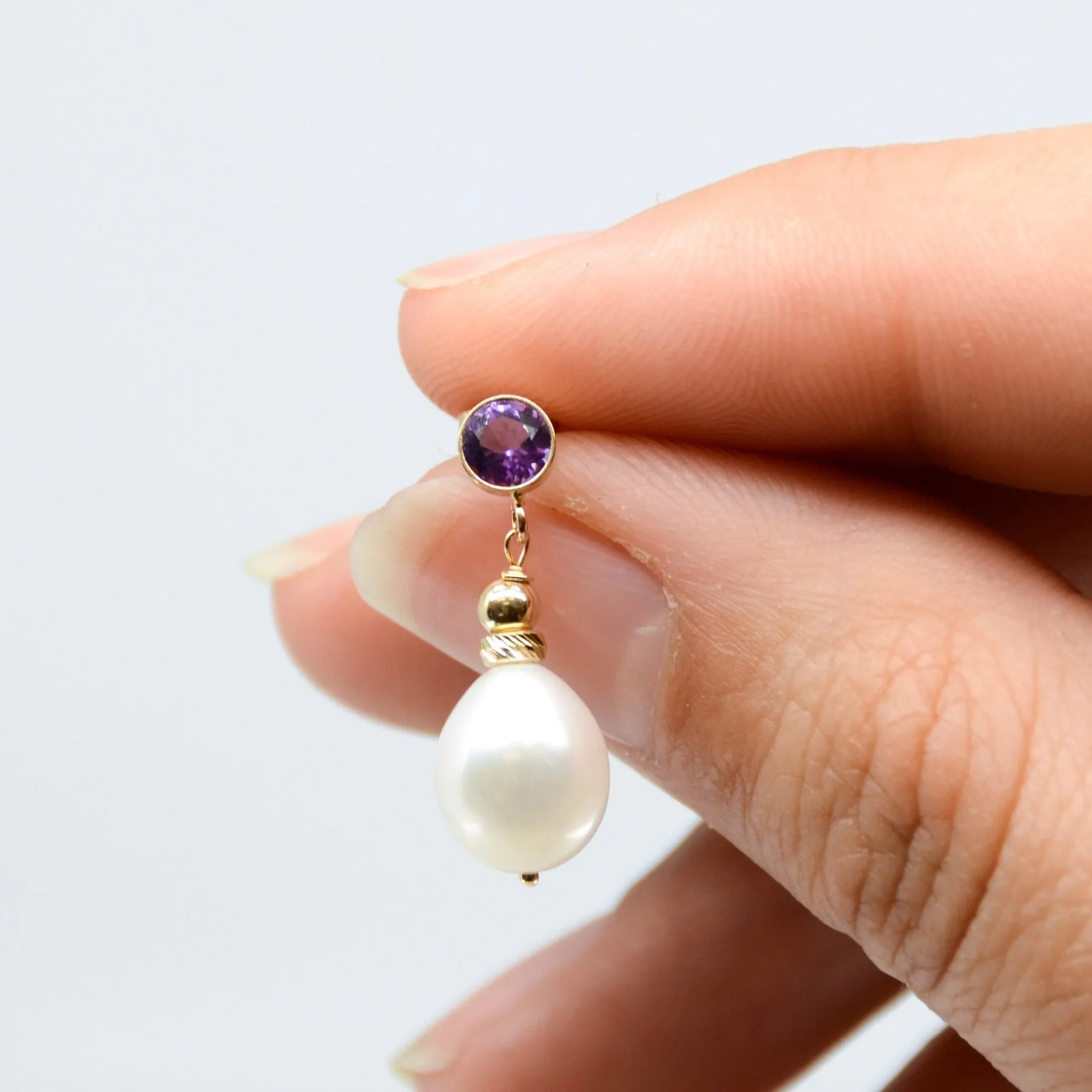 100 Ways Jewelry '100 Ways' Amethyst & Pearl Drop Earrings | 3.50ctw, 0.40ctw |