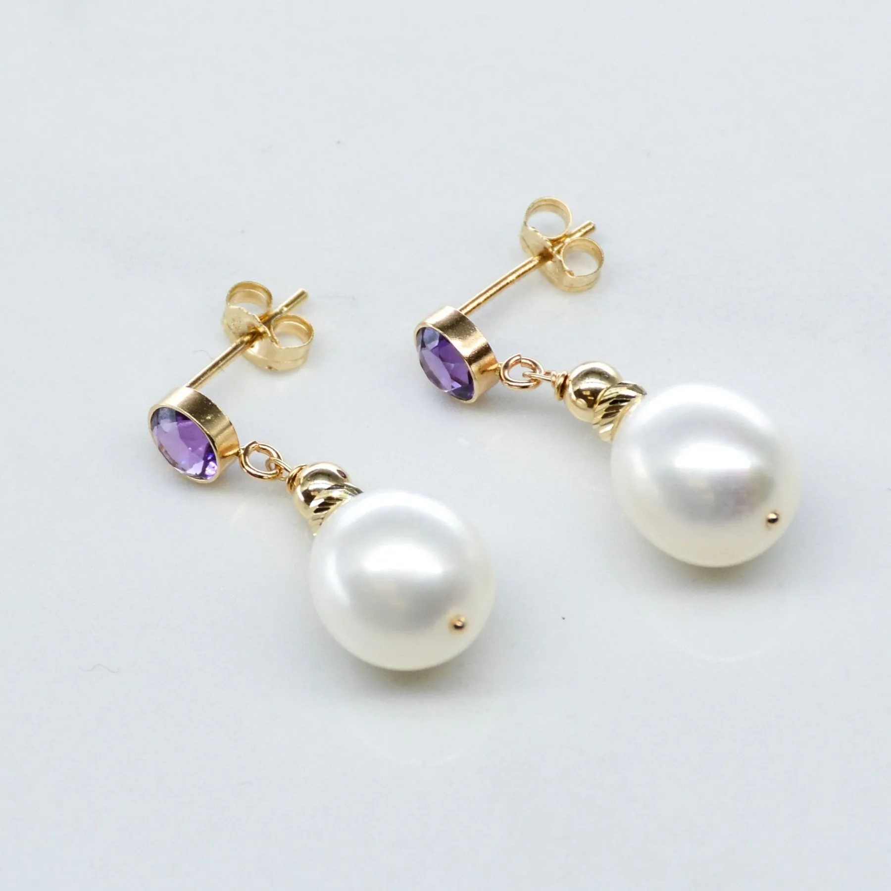 100 Ways Jewelry '100 Ways' Amethyst & Pearl Drop Earrings | 3.50ctw, 0.40ctw |