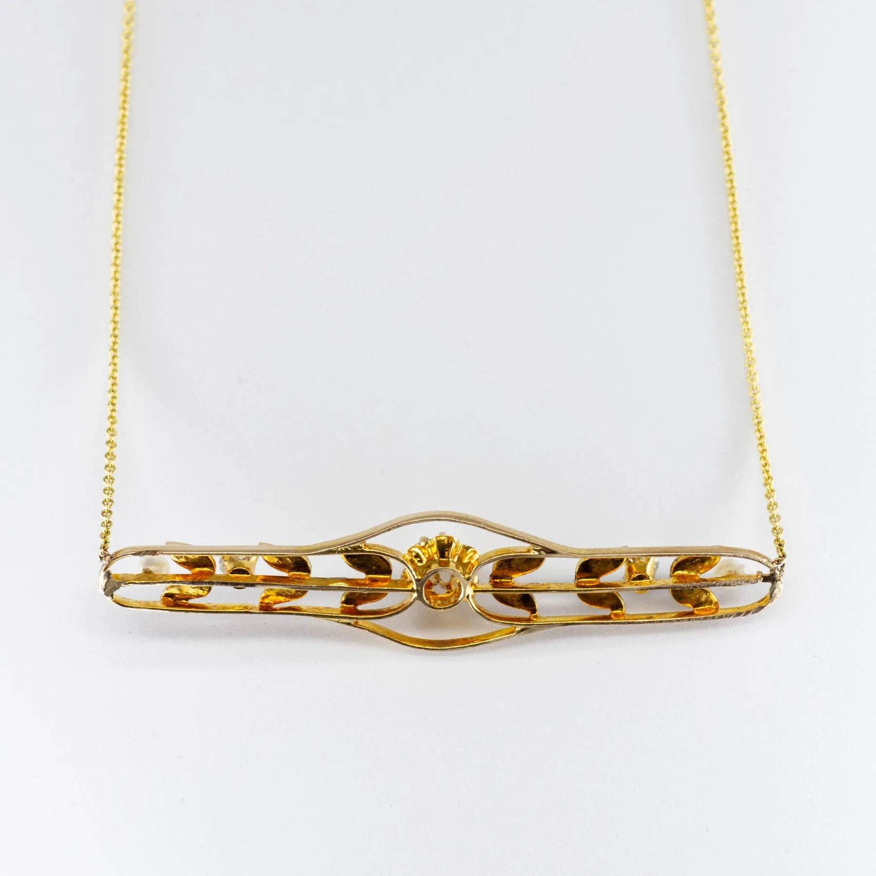 100 Ways Jewelry '100 Ways' Antique Diamond and Pearl Necklace | 0.22ctw |