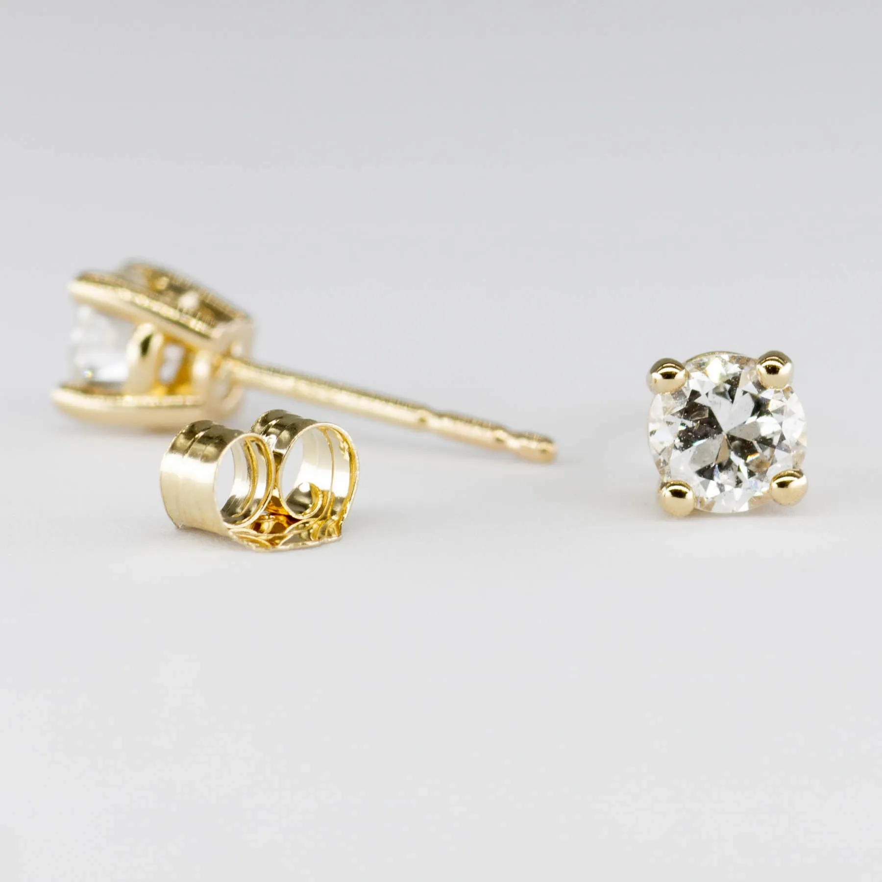 100 Ways Jewelry '100 Ways' Antique Transitional Cut Yellow Gold Diamond Studs | 0.58 ctw SI2 H |