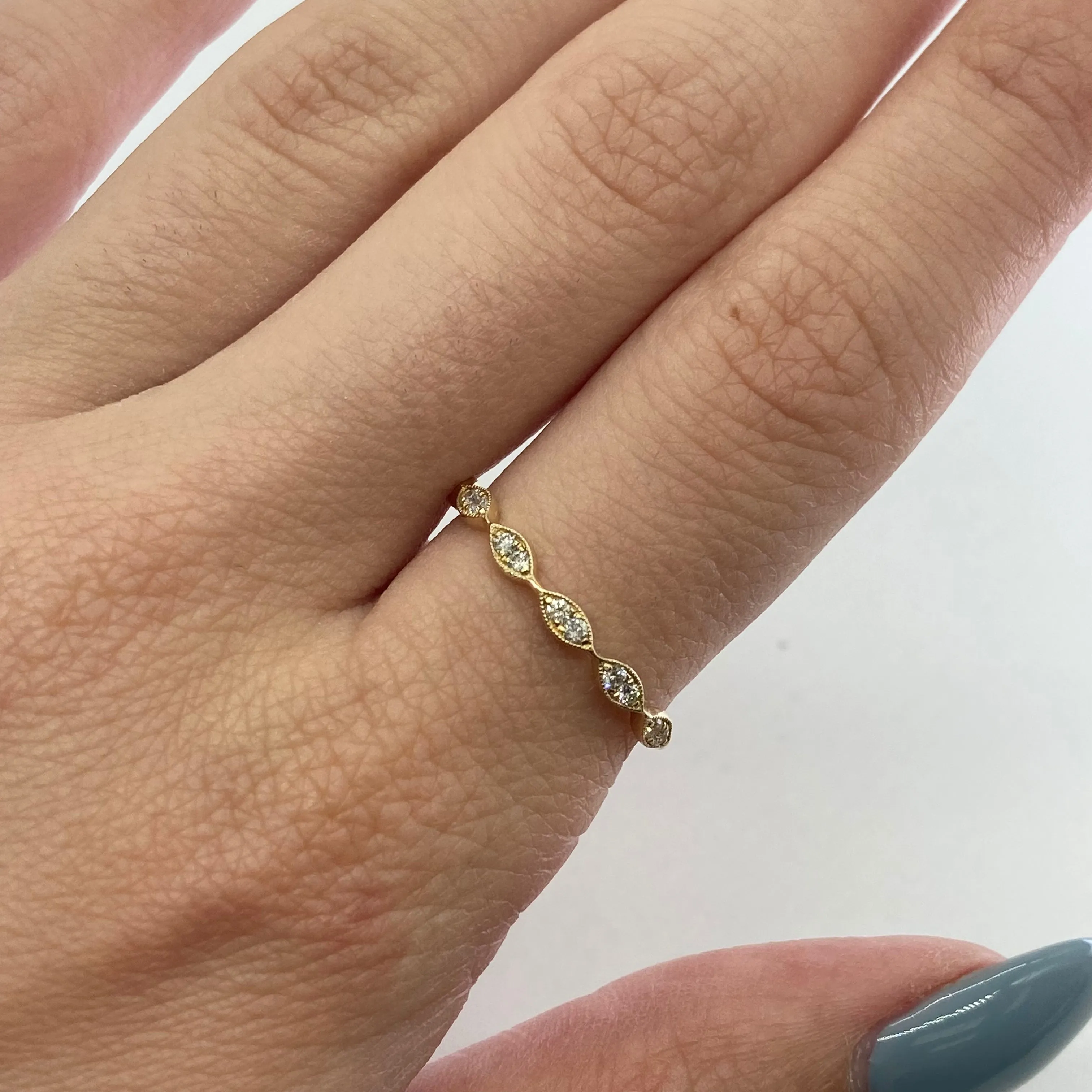 100 Ways Jewelry '100 Ways' Art Deco Inspired Wedding Bands | Options Available | 0.15ctw |