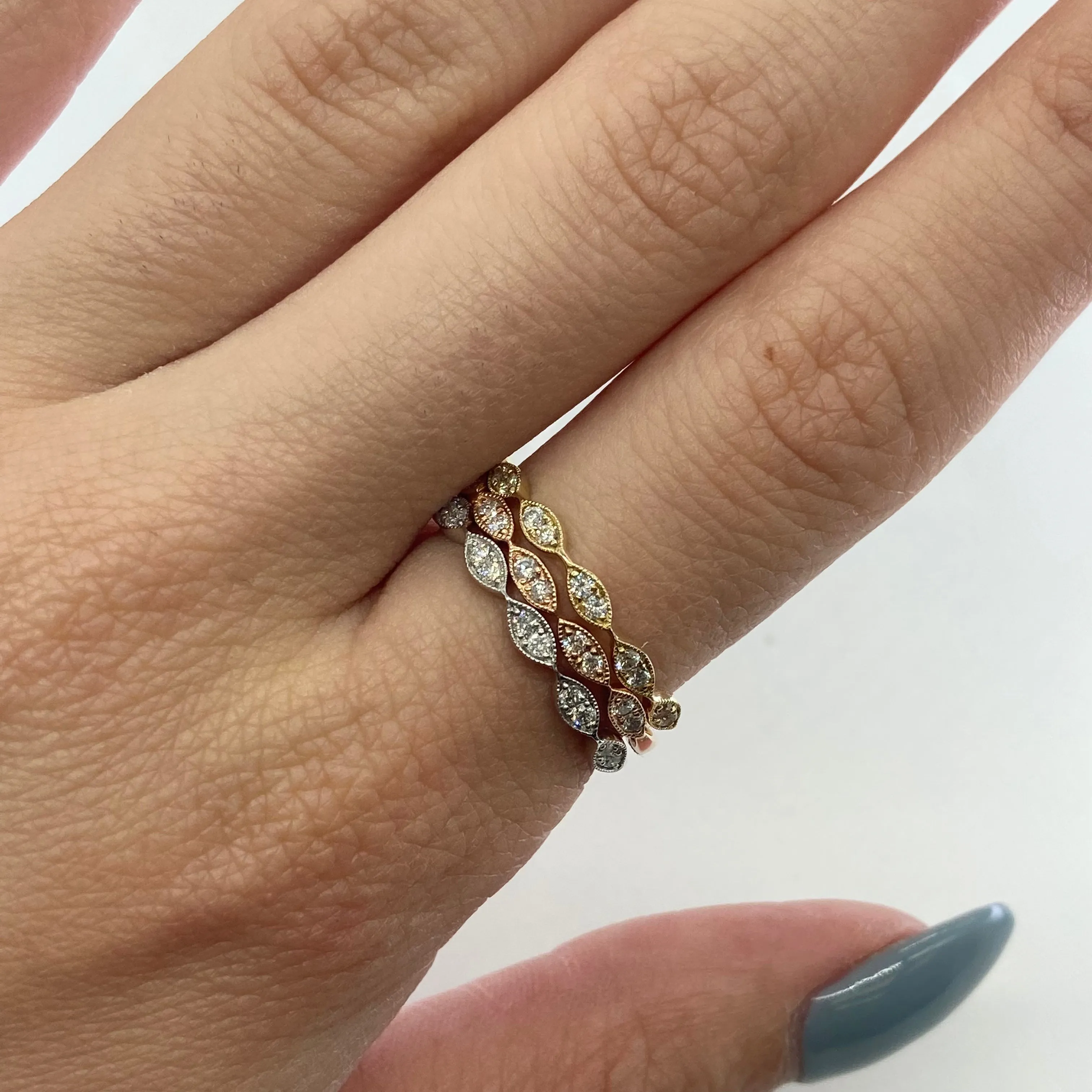 100 Ways Jewelry '100 Ways' Art Deco Inspired Wedding Bands | Options Available | 0.15ctw |