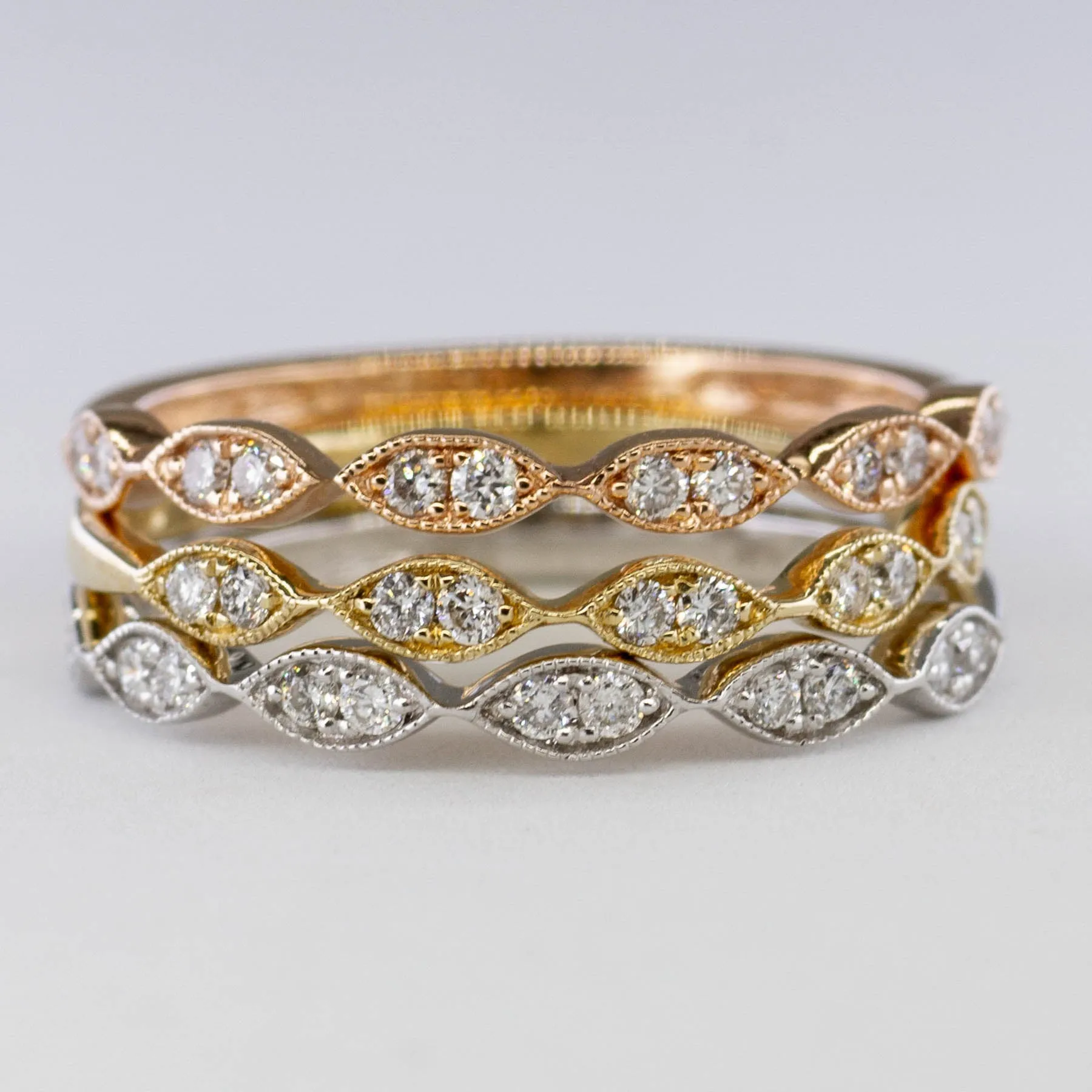 100 Ways Jewelry '100 Ways' Art Deco Inspired Wedding Bands | Options Available | 0.15ctw |