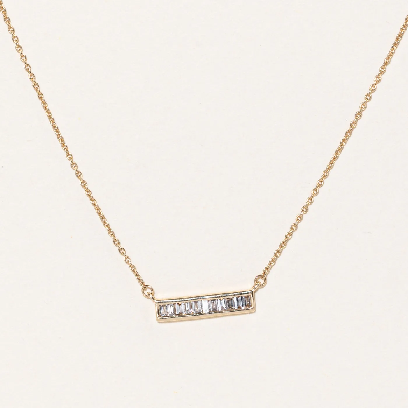100 Ways Jewelry 100 Ways' Baguette Cut Diamond Pendant Necklace | 0.25ctw | 18" |