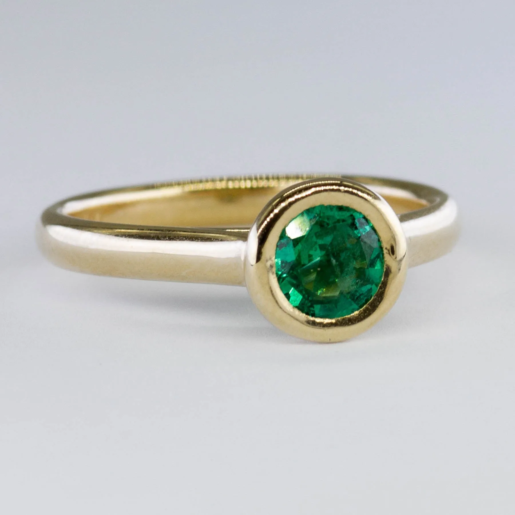 100 Ways Jewelry '100 Ways' Bezel Set Emerald Solitaire | 0.56 ct | SZ 6.75 |