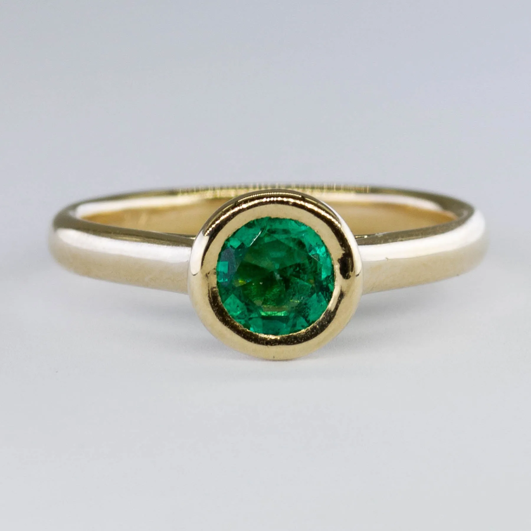 100 Ways Jewelry '100 Ways' Bezel Set Emerald Solitaire | 0.56 ct | SZ 6.75 |