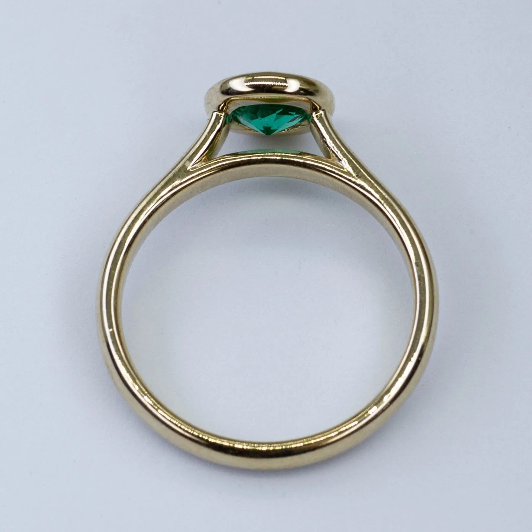 100 Ways Jewelry '100 Ways' Bezel Set Emerald Solitaire | 0.56 ct | SZ 6.75 |