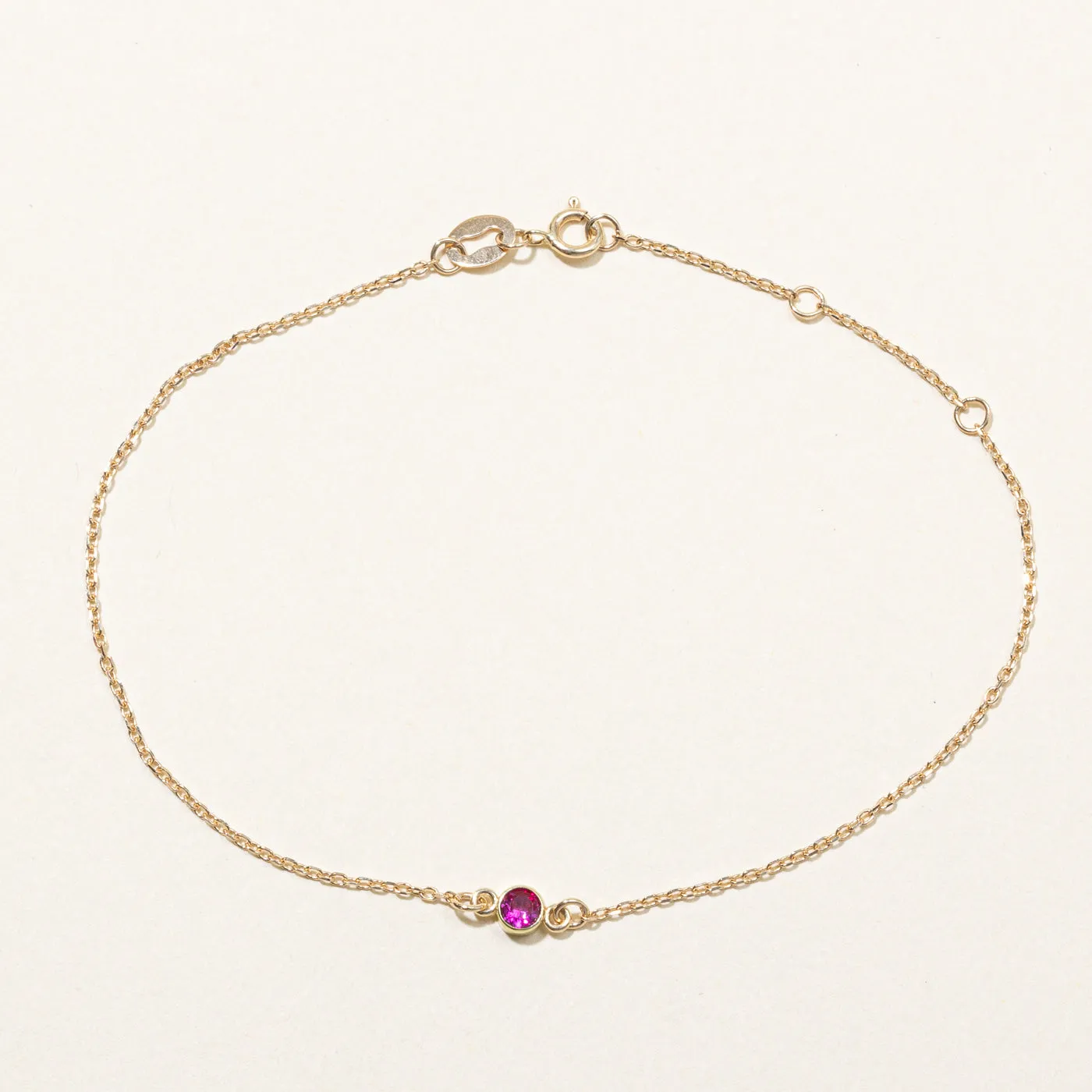 100 Ways Jewelry 100 Ways' Bezel Set Ruby Bracelet | 0.13ct | 7" |