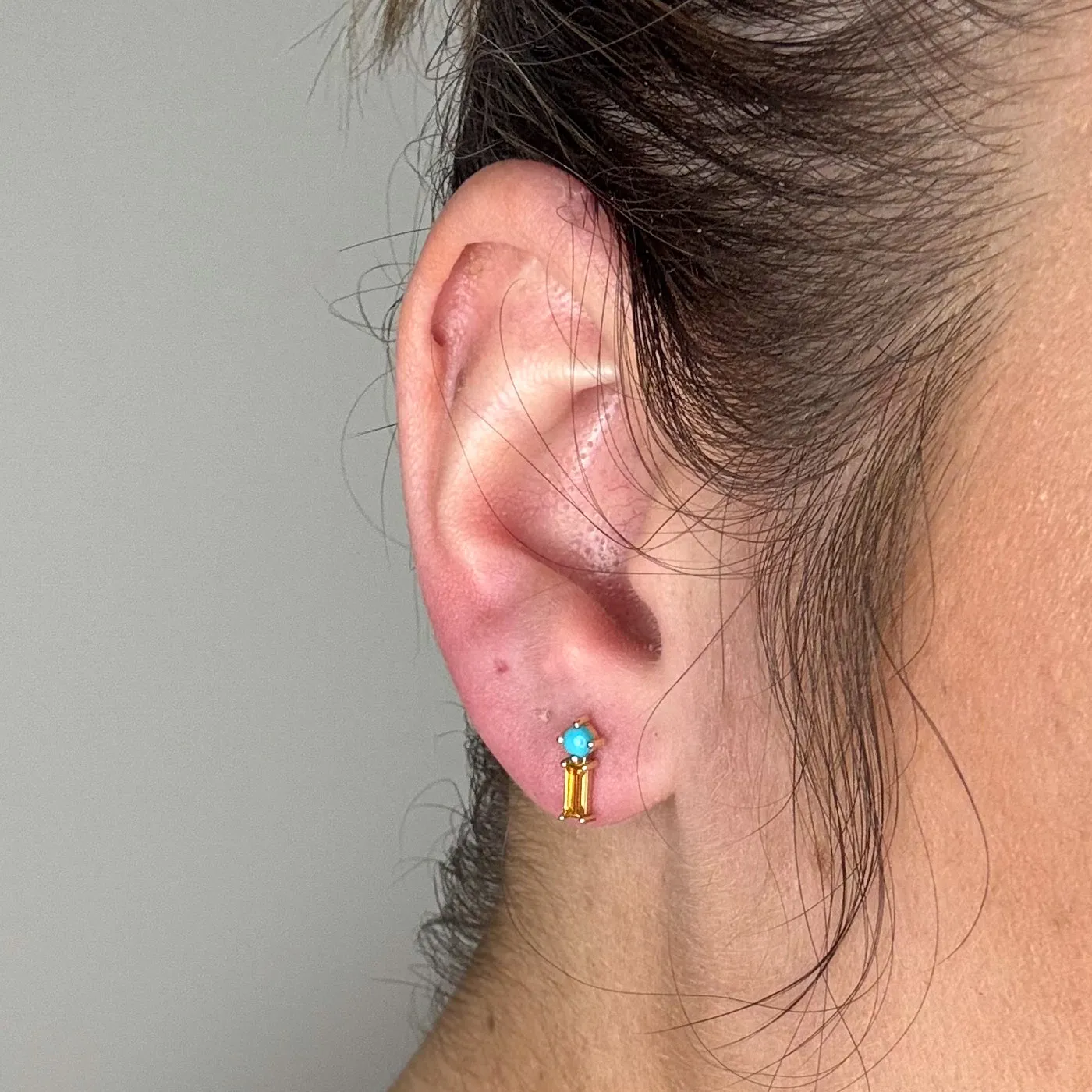 100 Ways Jewelry 100 Ways' Citrine & Turquoise Earrings | 0.30ctw, 0.10ctw |