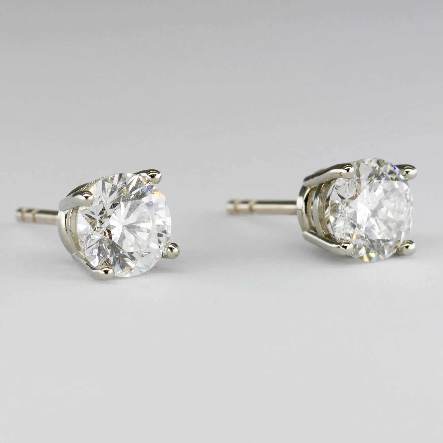 100 Ways Jewelry '100 Ways' Classic Solitaire Diamond Guardian Back Stud 18k Earrings | White Gold | 1.44ctw |