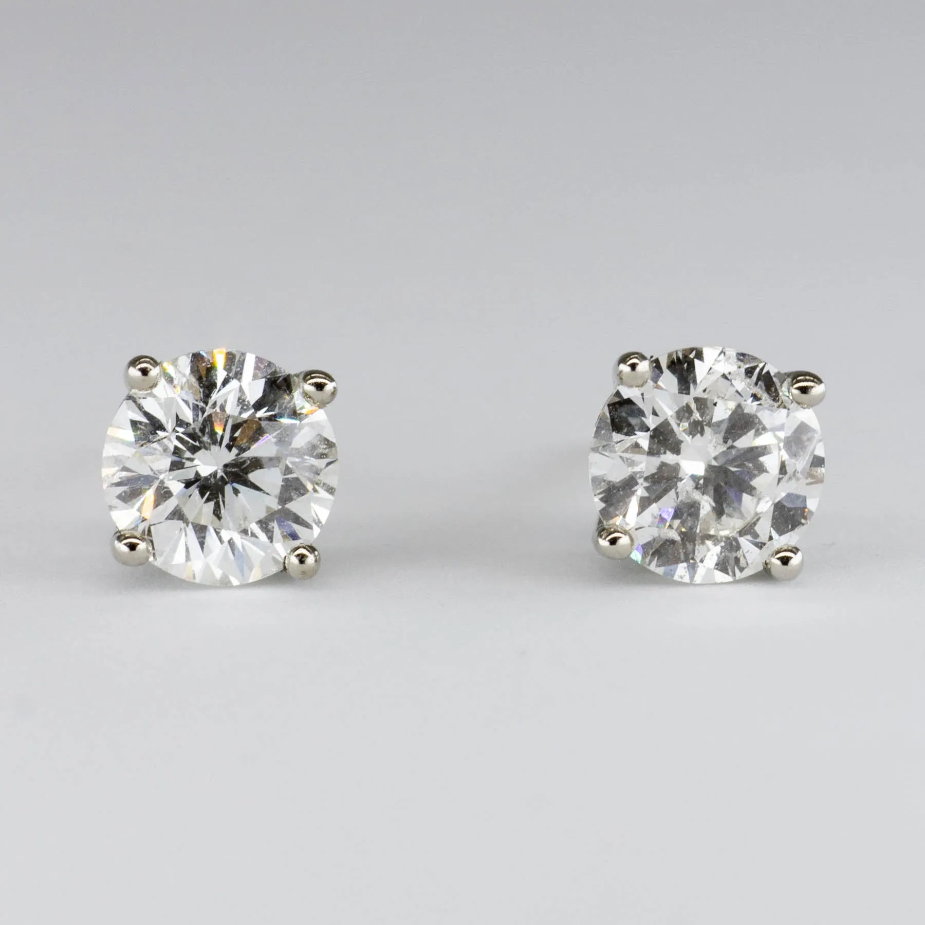 100 Ways Jewelry '100 Ways' Classic Solitaire Diamond Guardian Back Stud 18k Earrings | White Gold | 1.44ctw |