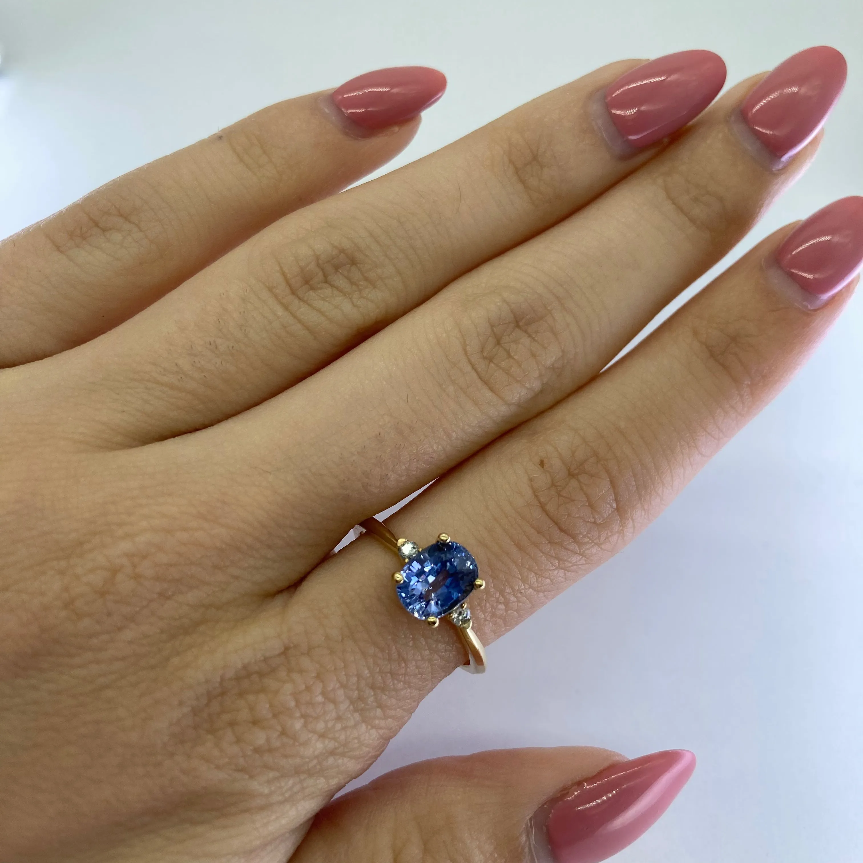 100 Ways Jewelry '100 Ways' Diamond Accented Ceylon Sapphire Ring  | 1.89 ctw | SZ 6.75 |