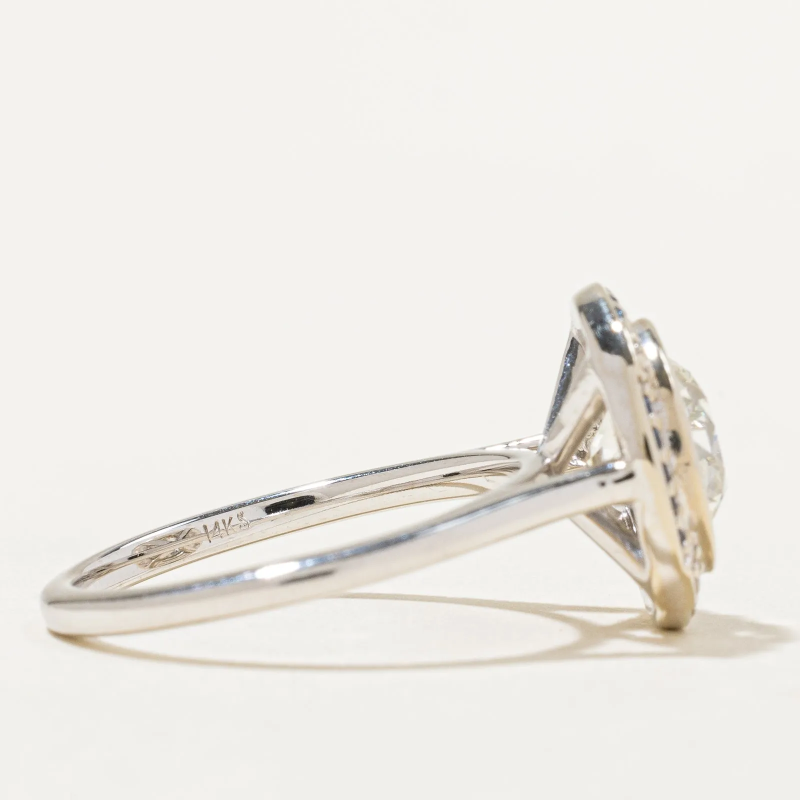 100 Ways Jewelry '100 Ways' Diamond & Sapphire Halo Engagement Ring | 2.04ctw, 0.25ctw | SZ 7 |