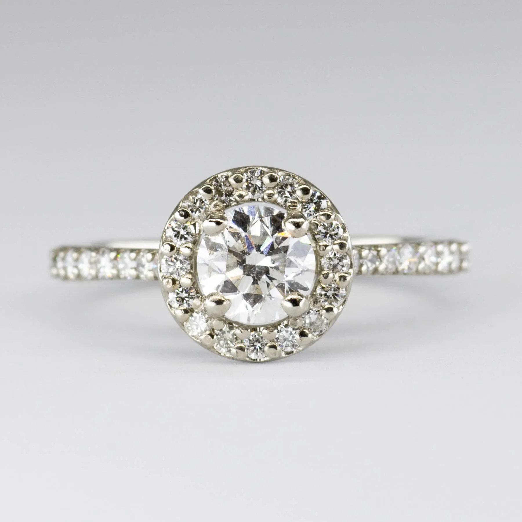 100 Ways Jewelry '100 Ways' Diamond Halo 18k Ring | 0.65ct, 0.36 ctw | SZ 5.75