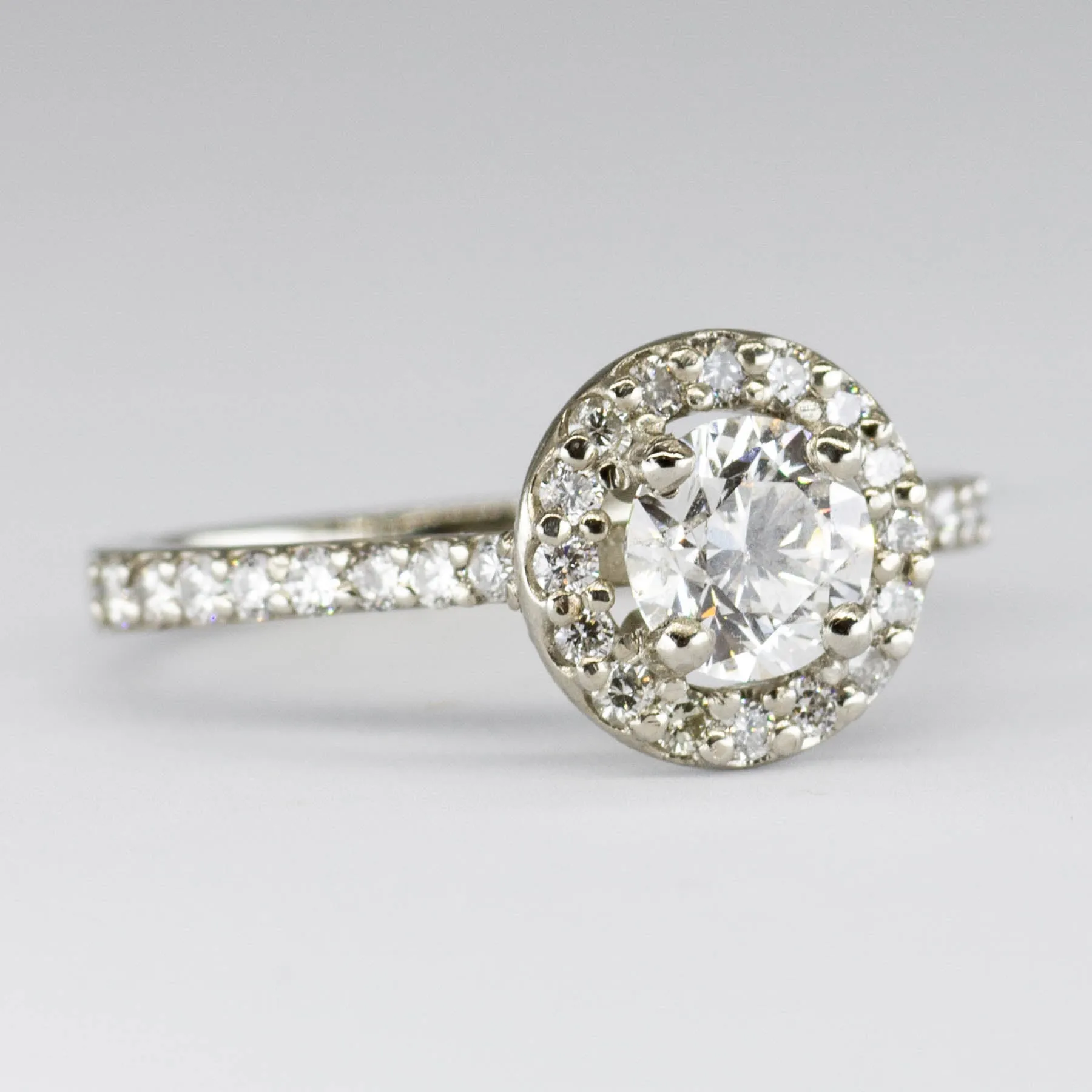 100 Ways Jewelry '100 Ways' Diamond Halo 18k Ring | 0.65ct, 0.36 ctw | SZ 5.75