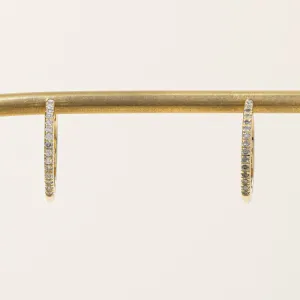 100 Ways Jewelry '100 Ways' Diamond Hoop Yellow Gold  Earrings 18mm | 0.25ctw |
