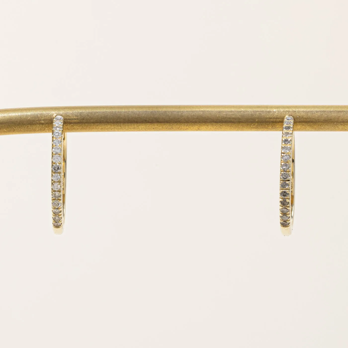 100 Ways Jewelry '100 Ways' Diamond Hoop Yellow Gold  Earrings 18mm | 0.25ctw |