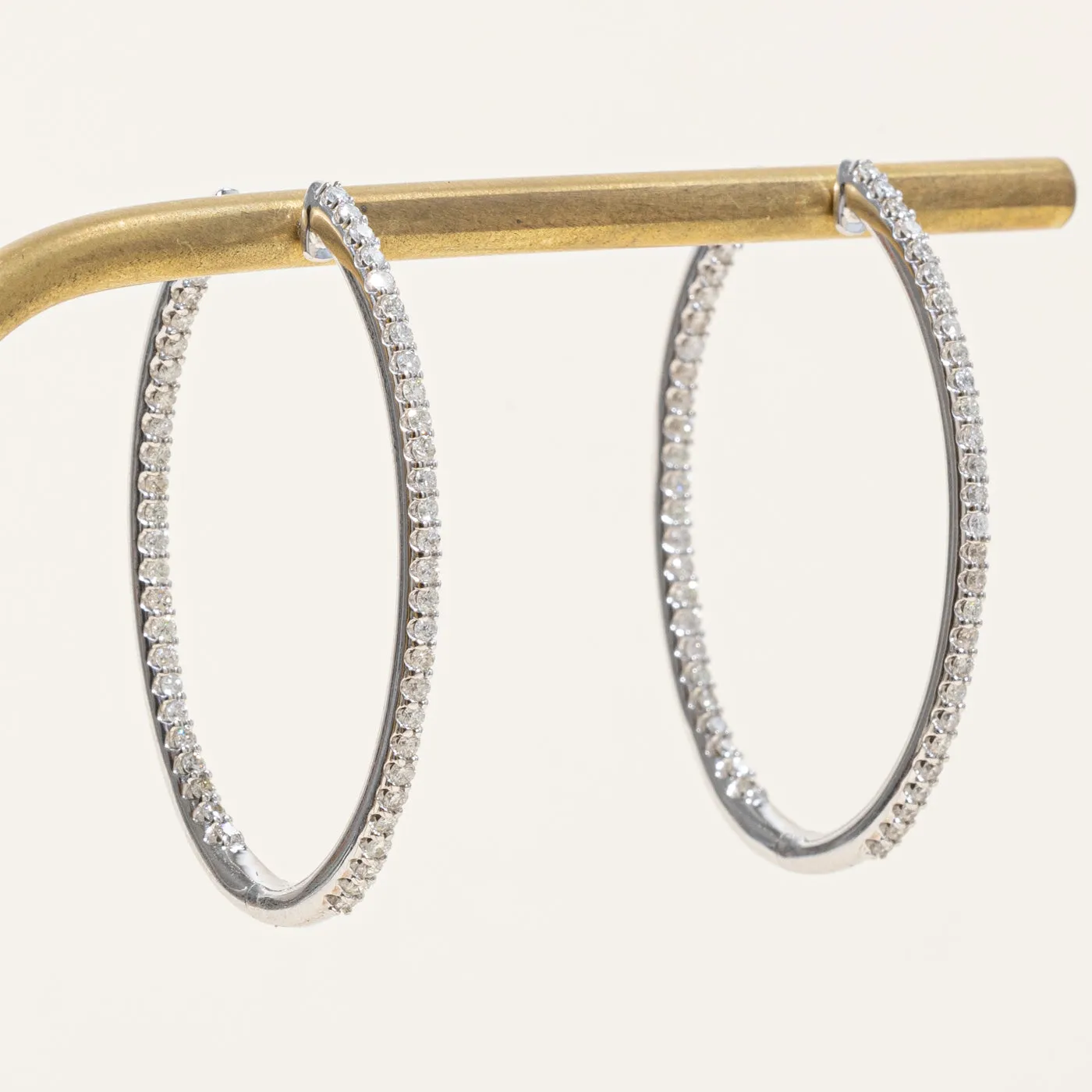 100 Ways Jewelry '100 Ways' Diamond Oval Hoop Earrings | 1.00ctw |
