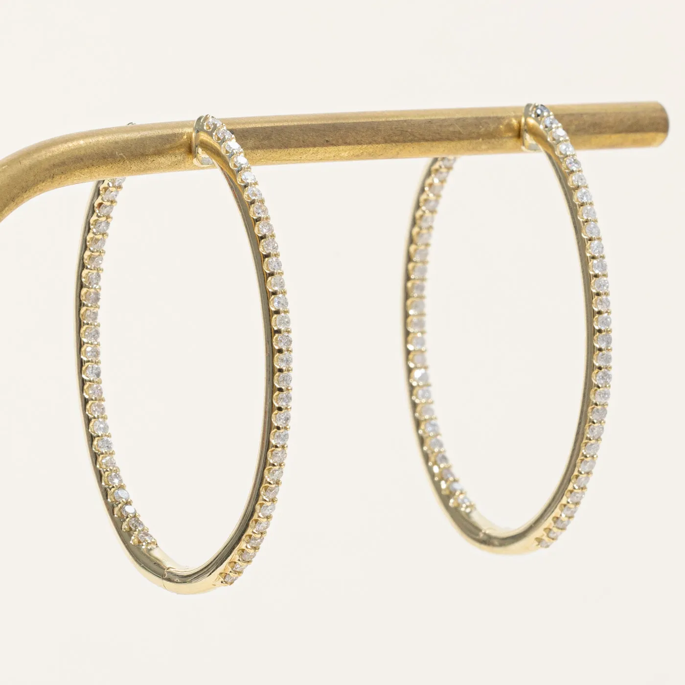 100 Ways Jewelry '100 Ways' Diamond Oval Hoop Earrings | 1.00ctw |