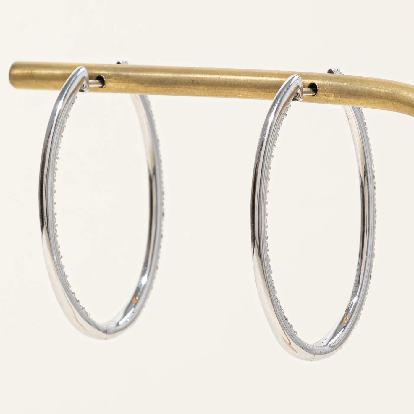 100 Ways Jewelry '100 Ways' Diamond Oval Hoop Earrings | 1.00ctw |
