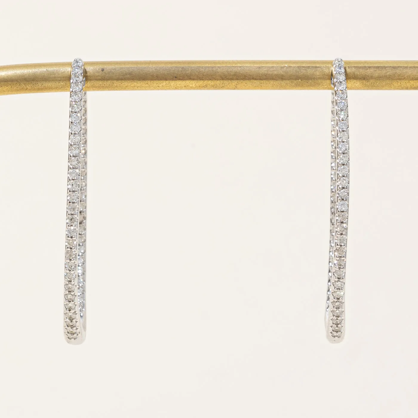 100 Ways Jewelry '100 Ways' Diamond Oval Hoop Earrings | 1.00ctw |
