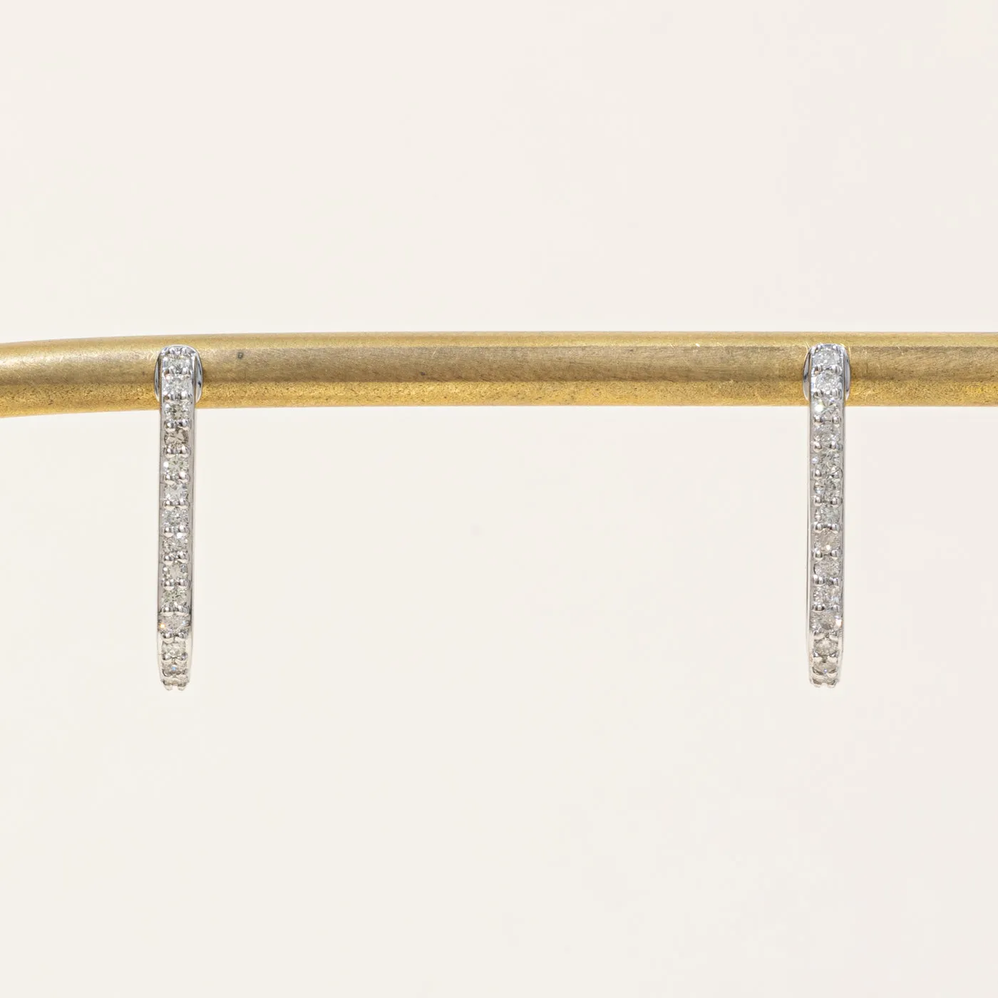 100 Ways Jewelry '100 Ways' Diamond Rectangle Hoop Earrings | 0.25ctw |