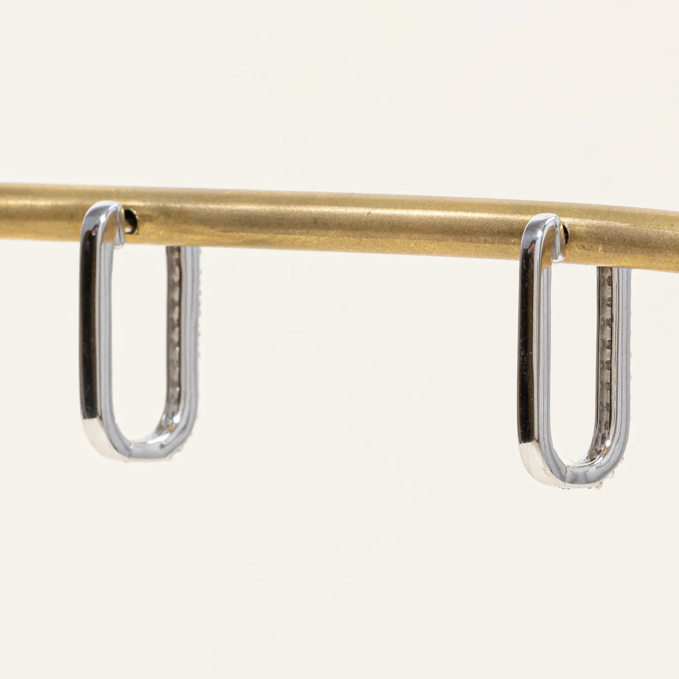 100 Ways Jewelry '100 Ways' Diamond Rectangle Hoop Earrings | 0.25ctw |