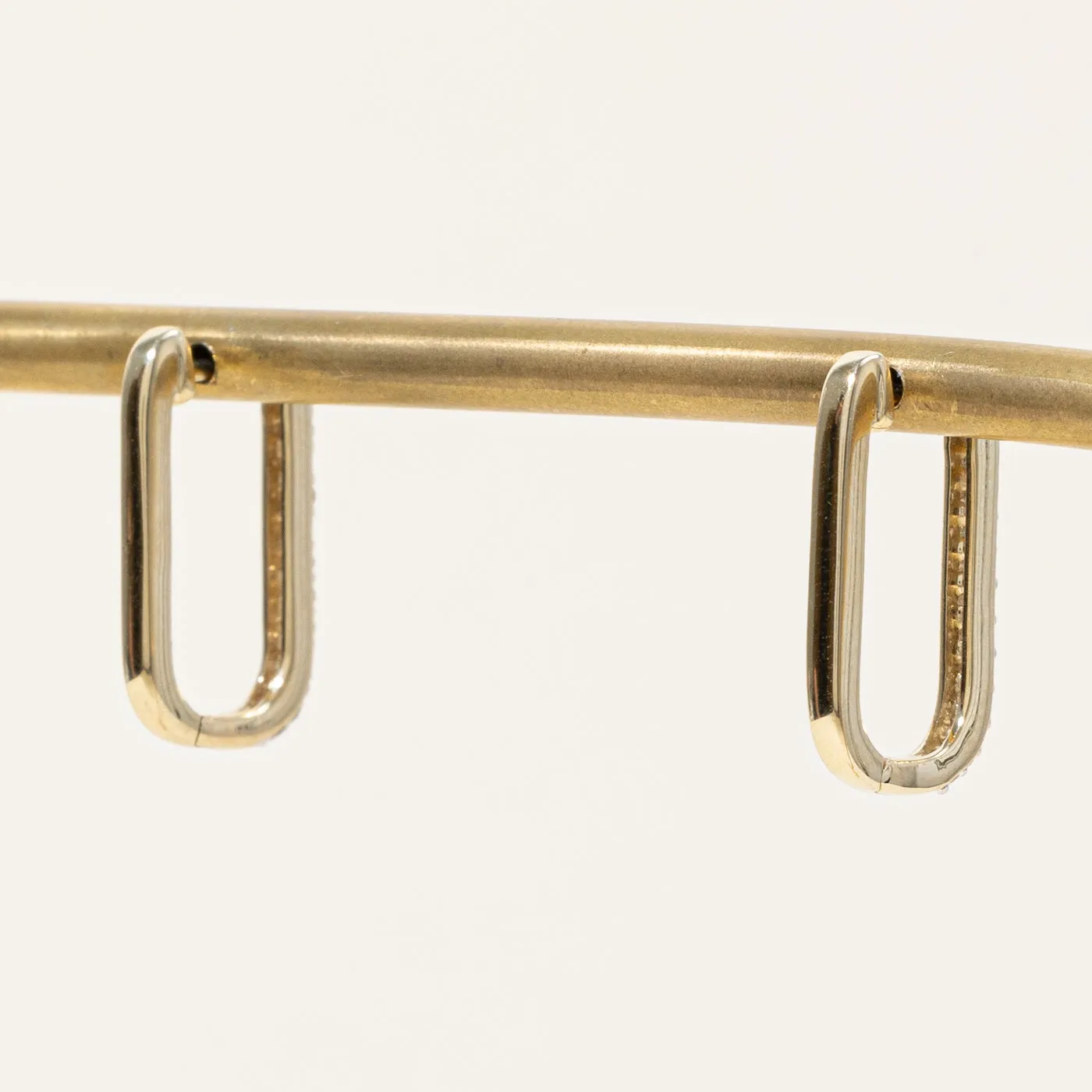 100 Ways Jewelry '100 Ways' Diamond Rectangle Hoop Earrings | 0.25ctw |