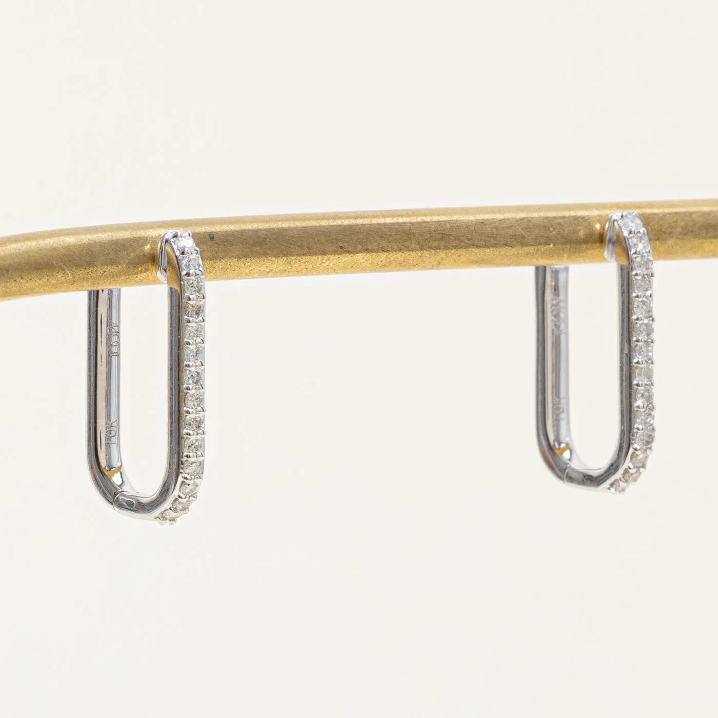 100 Ways Jewelry '100 Ways' Diamond Rectangle Hoop Earrings | 0.25ctw |