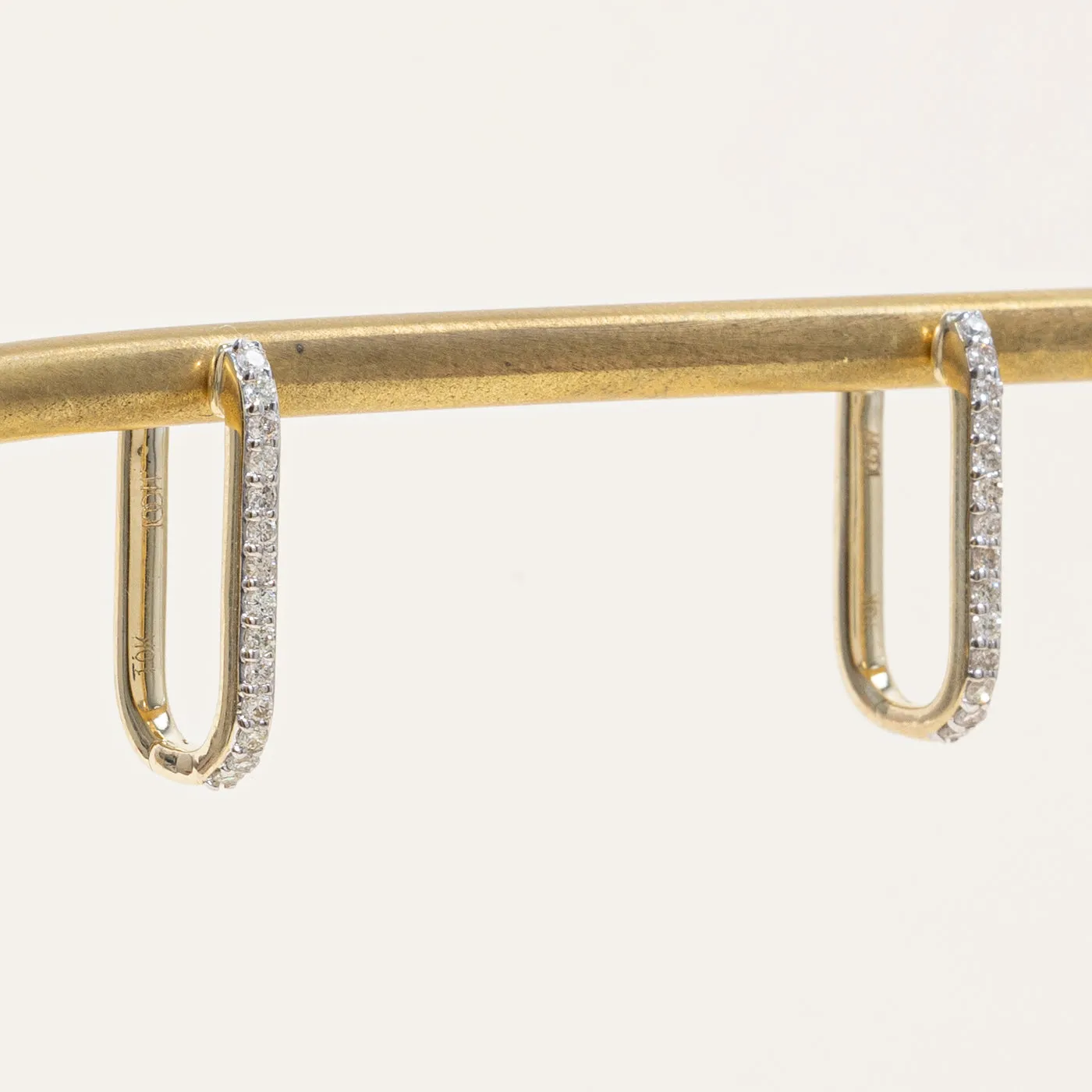 100 Ways Jewelry '100 Ways' Diamond Rectangle Hoop Earrings | 0.25ctw |