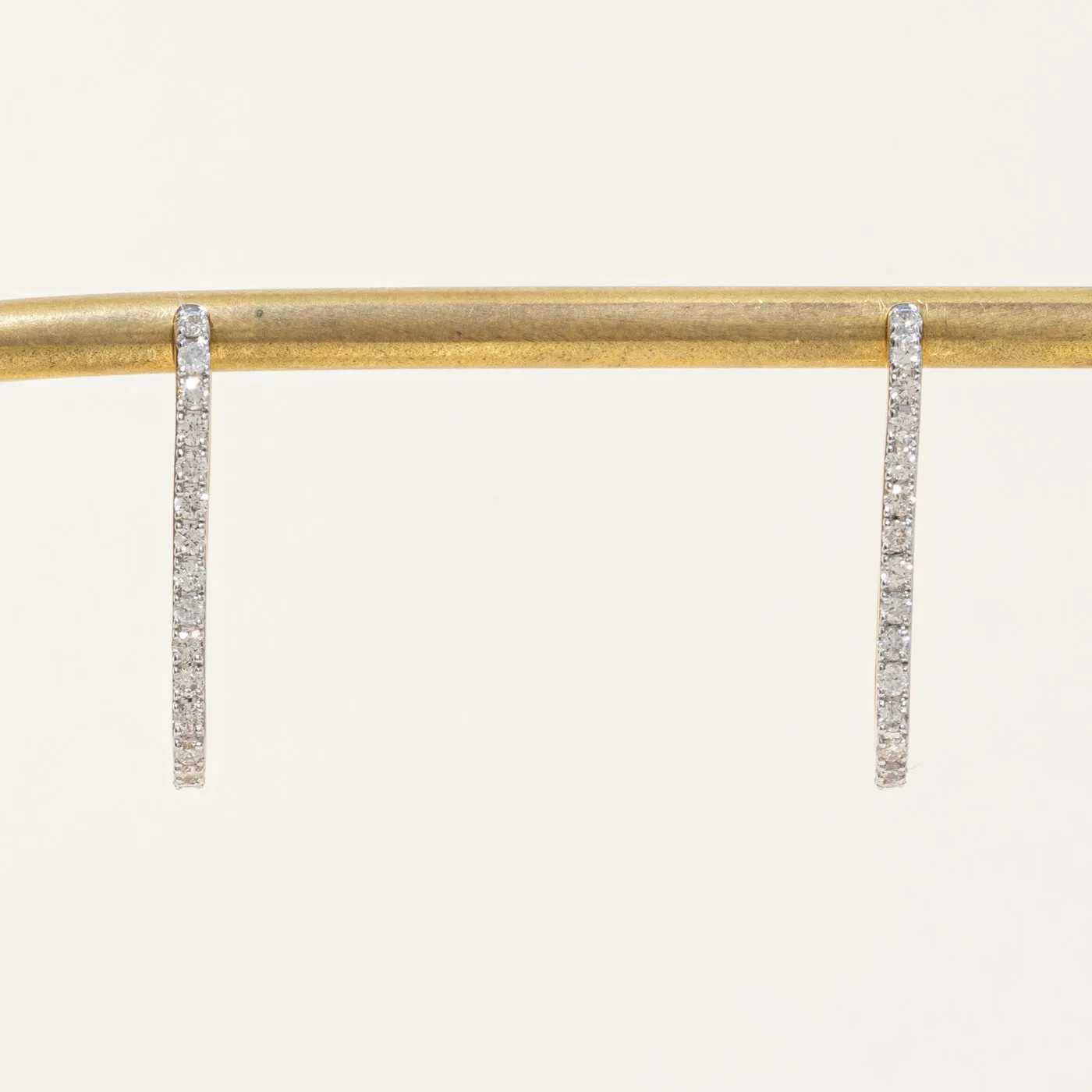 100 Ways Jewelry '100 Ways' Diamond Rectangle Hoop Earrings | 0.50ctw |