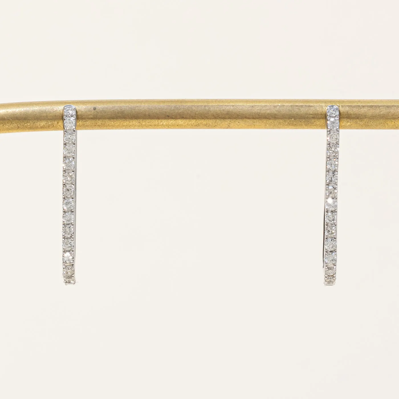 100 Ways Jewelry '100 Ways' Diamond Rectangle Hoop Earrings | 0.50ctw |