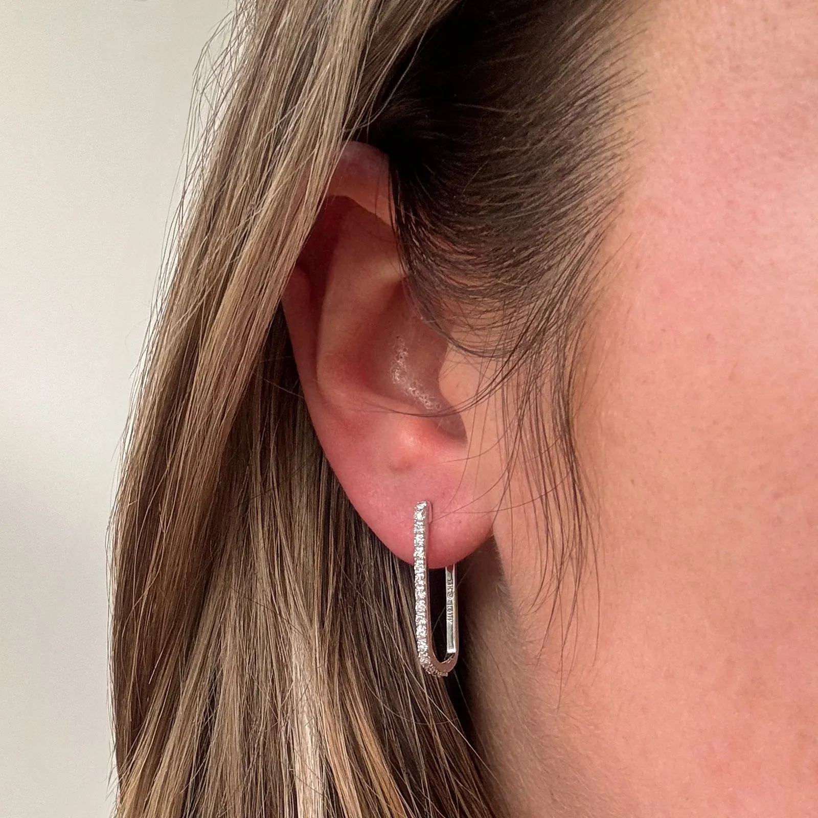 100 Ways Jewelry '100 Ways' Diamond Rectangle Hoop Earrings | 0.50ctw |