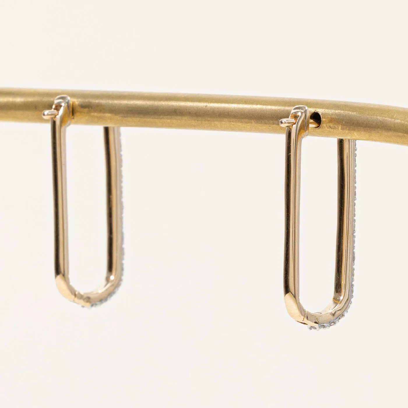 100 Ways Jewelry '100 Ways' Diamond Rectangle Hoop Earrings | 0.50ctw |