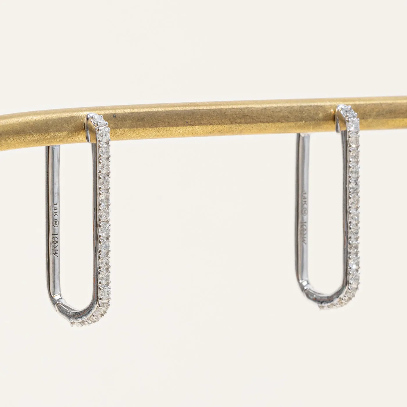 100 Ways Jewelry '100 Ways' Diamond Rectangle Hoop Earrings | 0.50ctw |