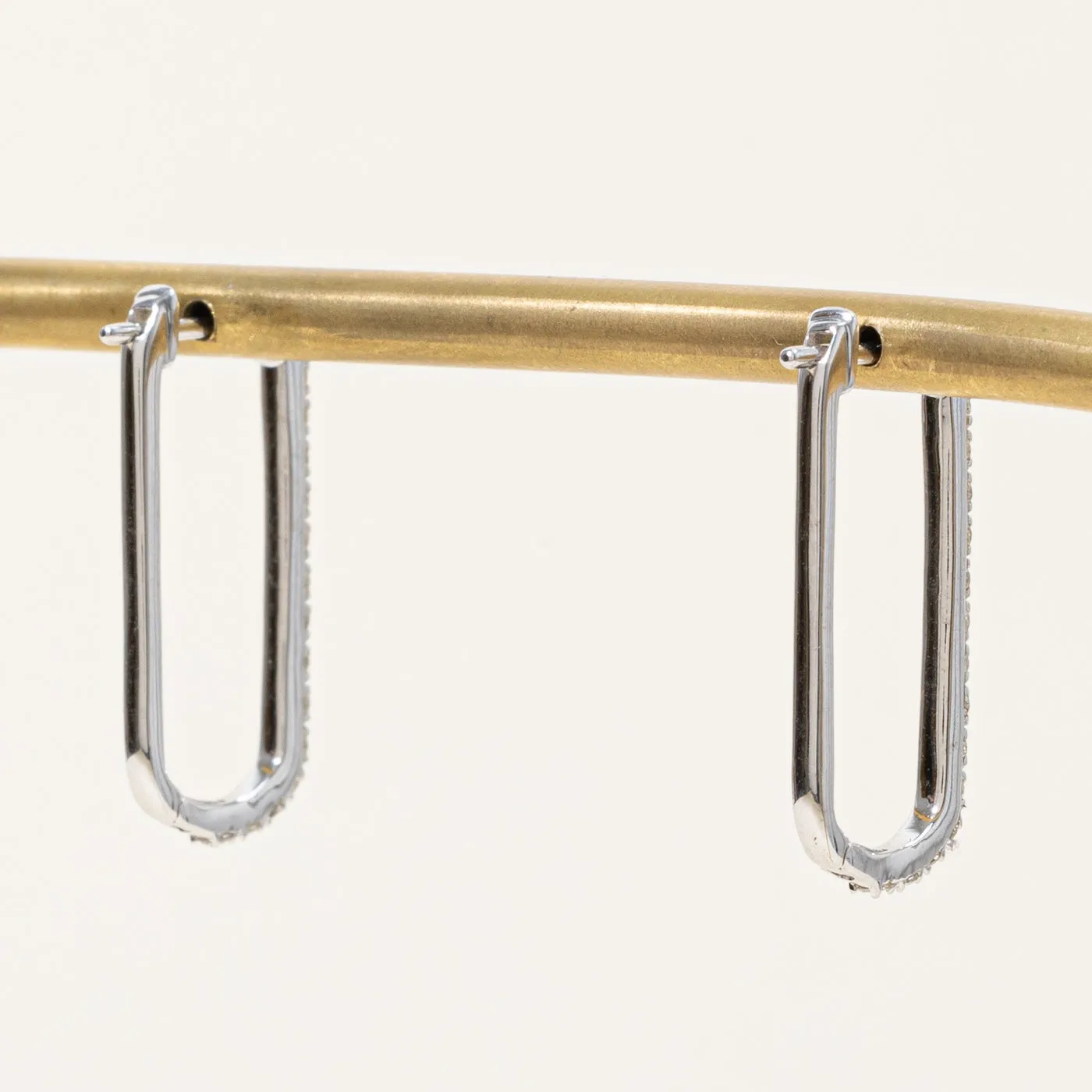 100 Ways Jewelry '100 Ways' Diamond Rectangle Hoop Earrings | 0.50ctw |