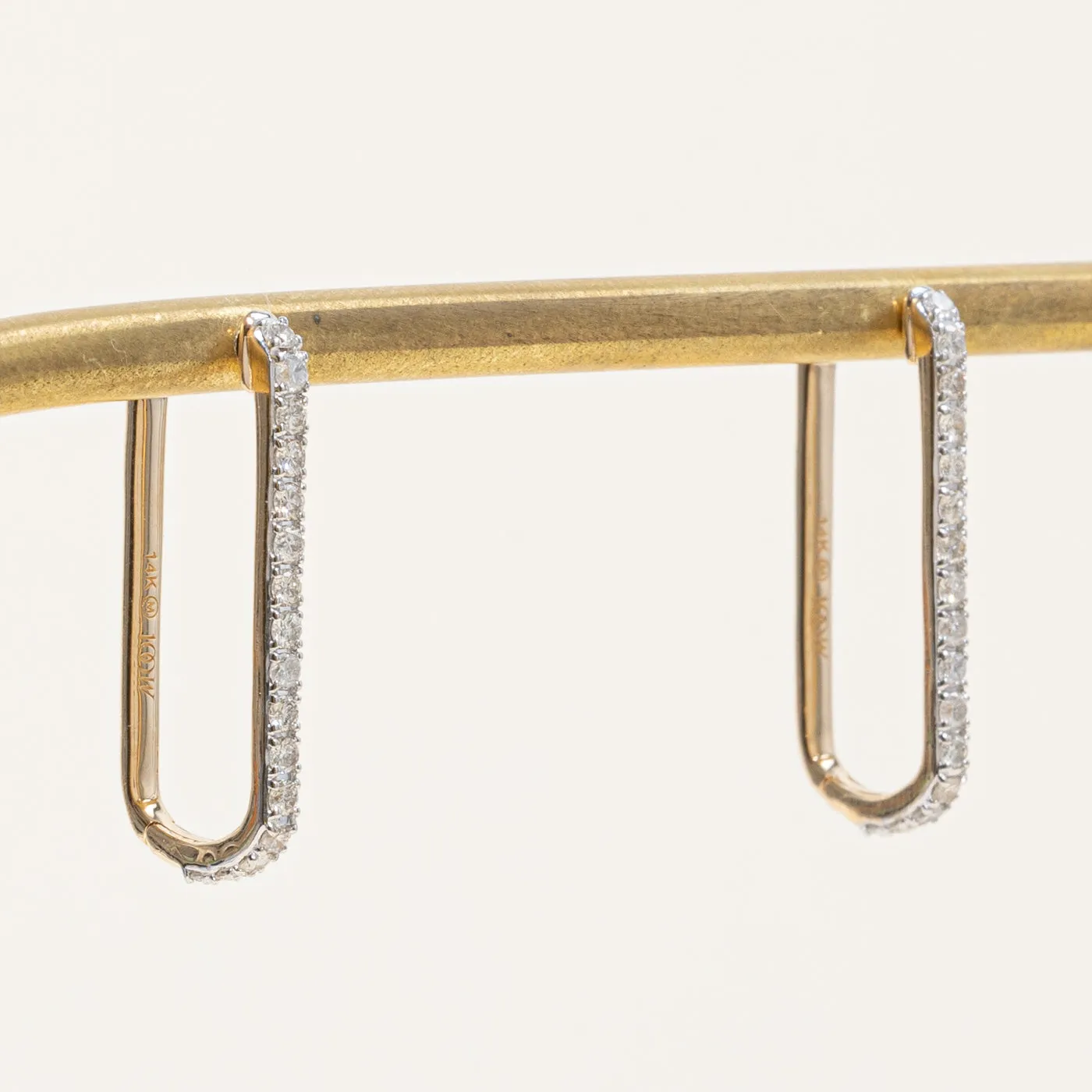 100 Ways Jewelry '100 Ways' Diamond Rectangle Hoop Earrings | 0.50ctw |