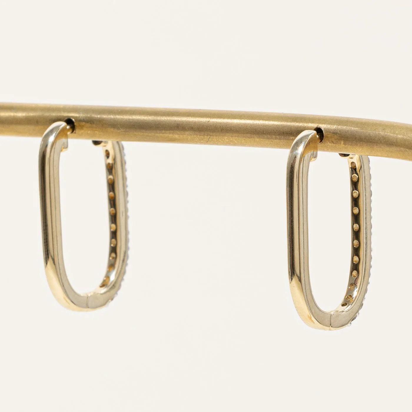 100 Ways Jewelry '100 Ways' Diamond Soft Rectangle Hoop Earrings | 0.50ctw |