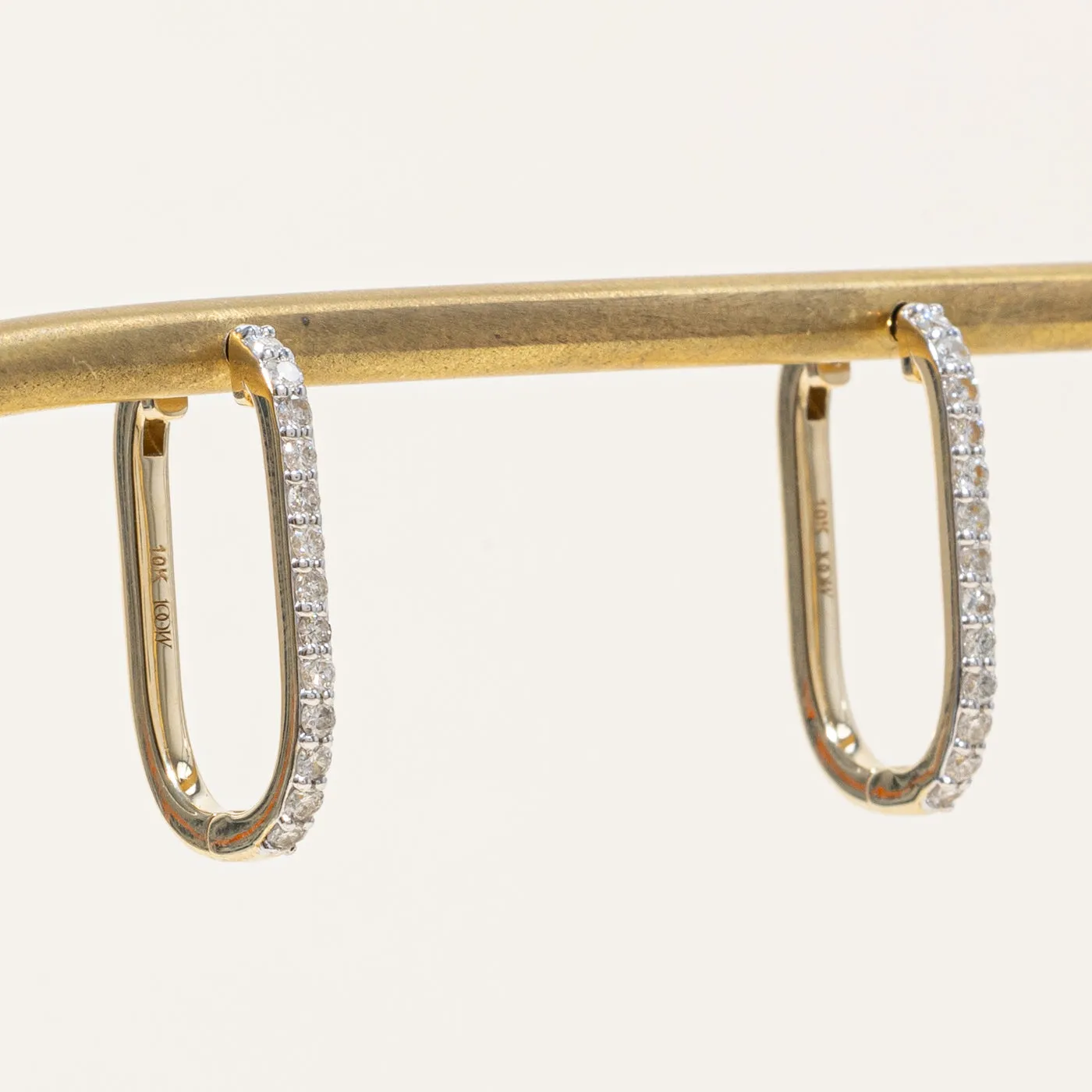 100 Ways Jewelry '100 Ways' Diamond Soft Rectangle Hoop Earrings | 0.50ctw |